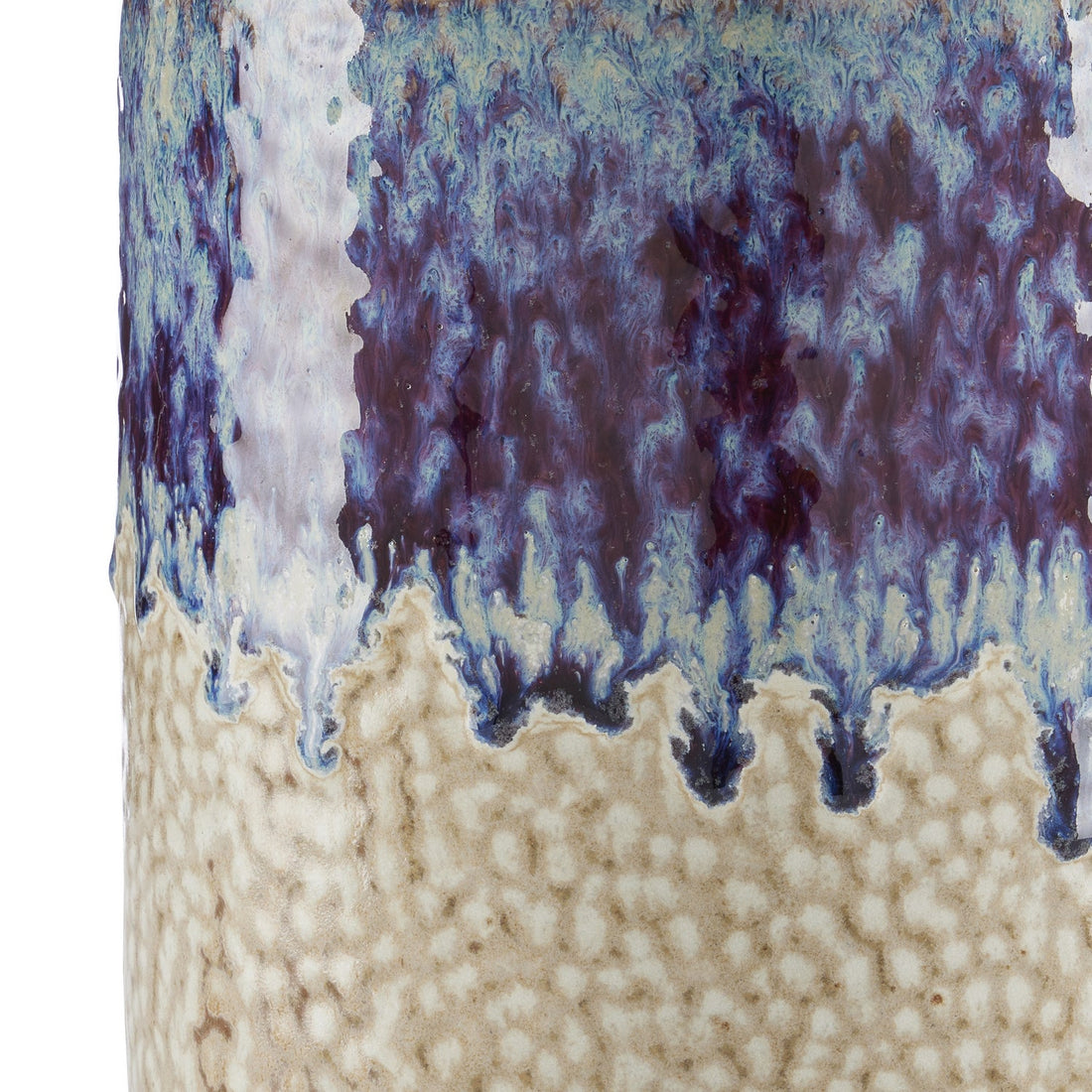 Currey and Company Cachepot from the Bessbrook collection in Milky White/Reactive Blue finish