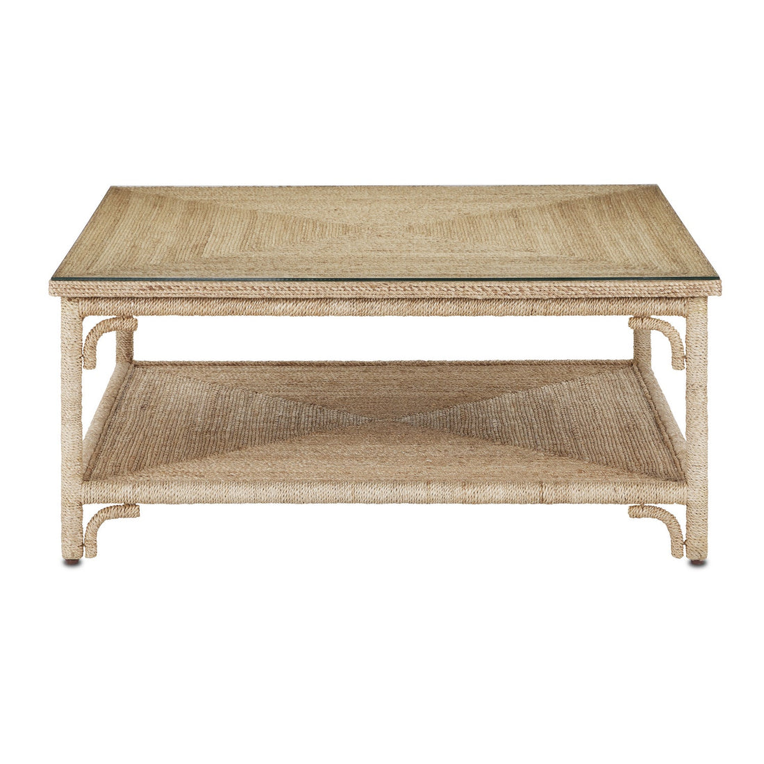 Currey and Company Cocktail Table from the Olisa Collection collection in Natural Rope finish