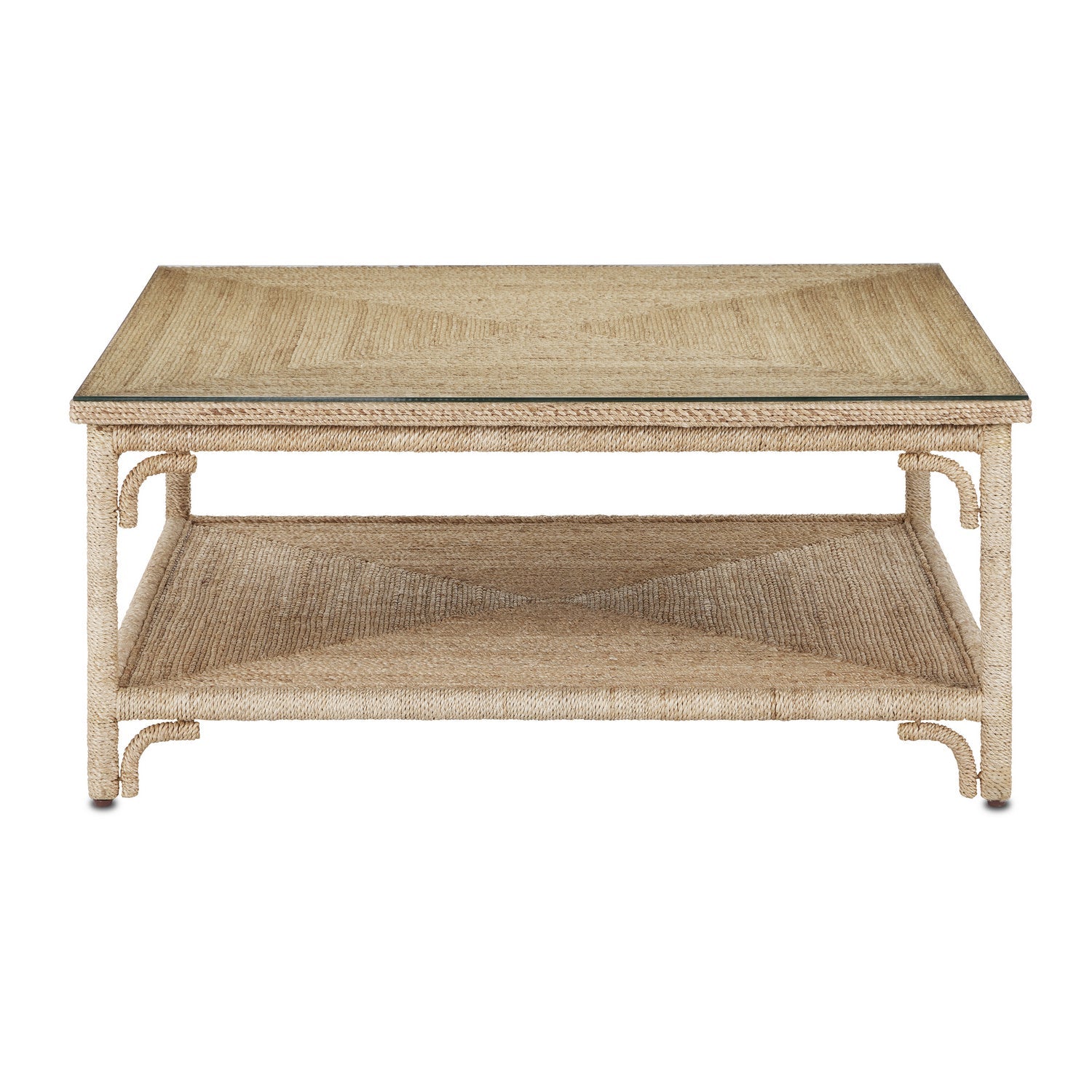 Currey and Company Cocktail Table from the Olisa Collection collection in Natural Rope finish