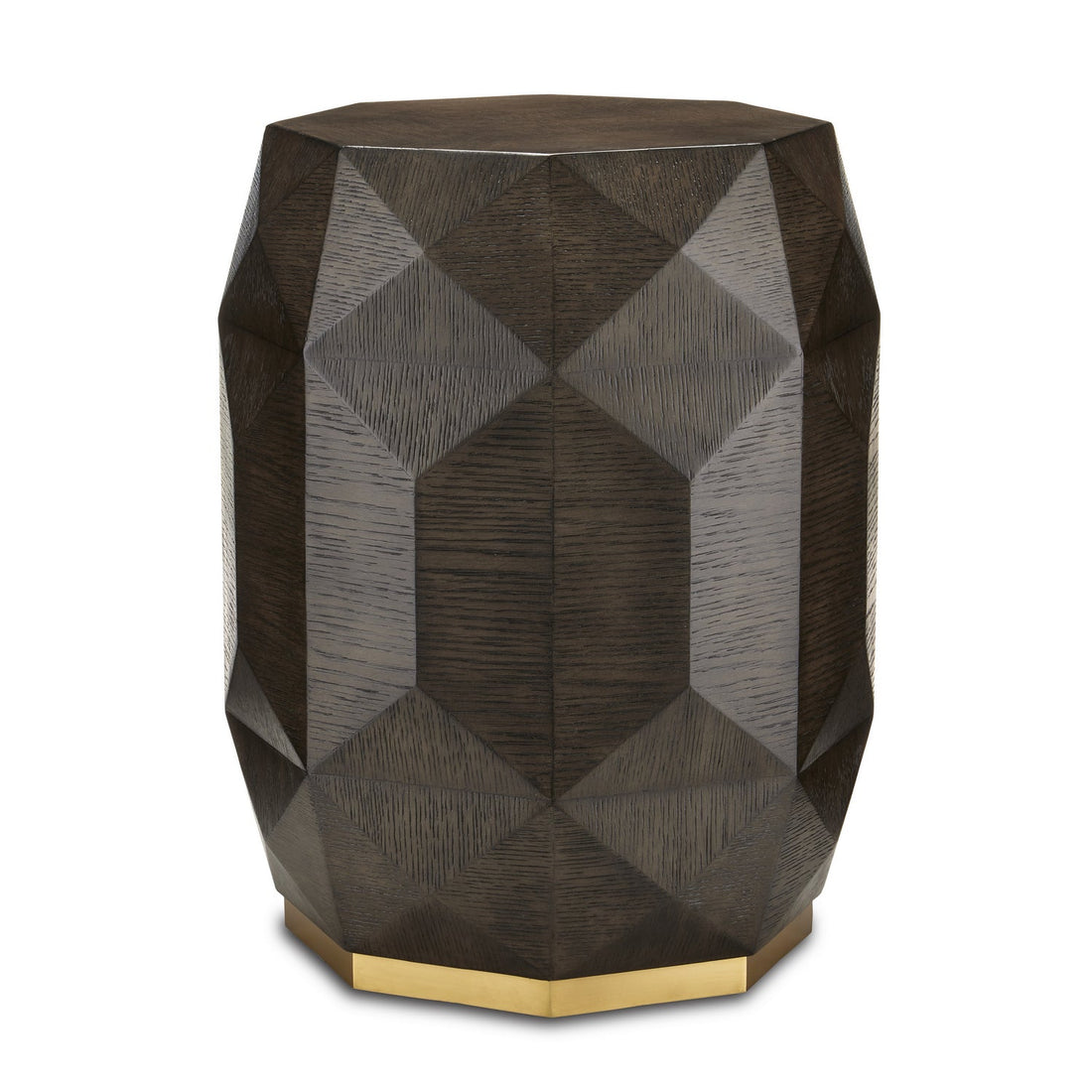 Currey and Company Accent Table from the Kendall Collection collection in Dove Gray/Polished Brass finish