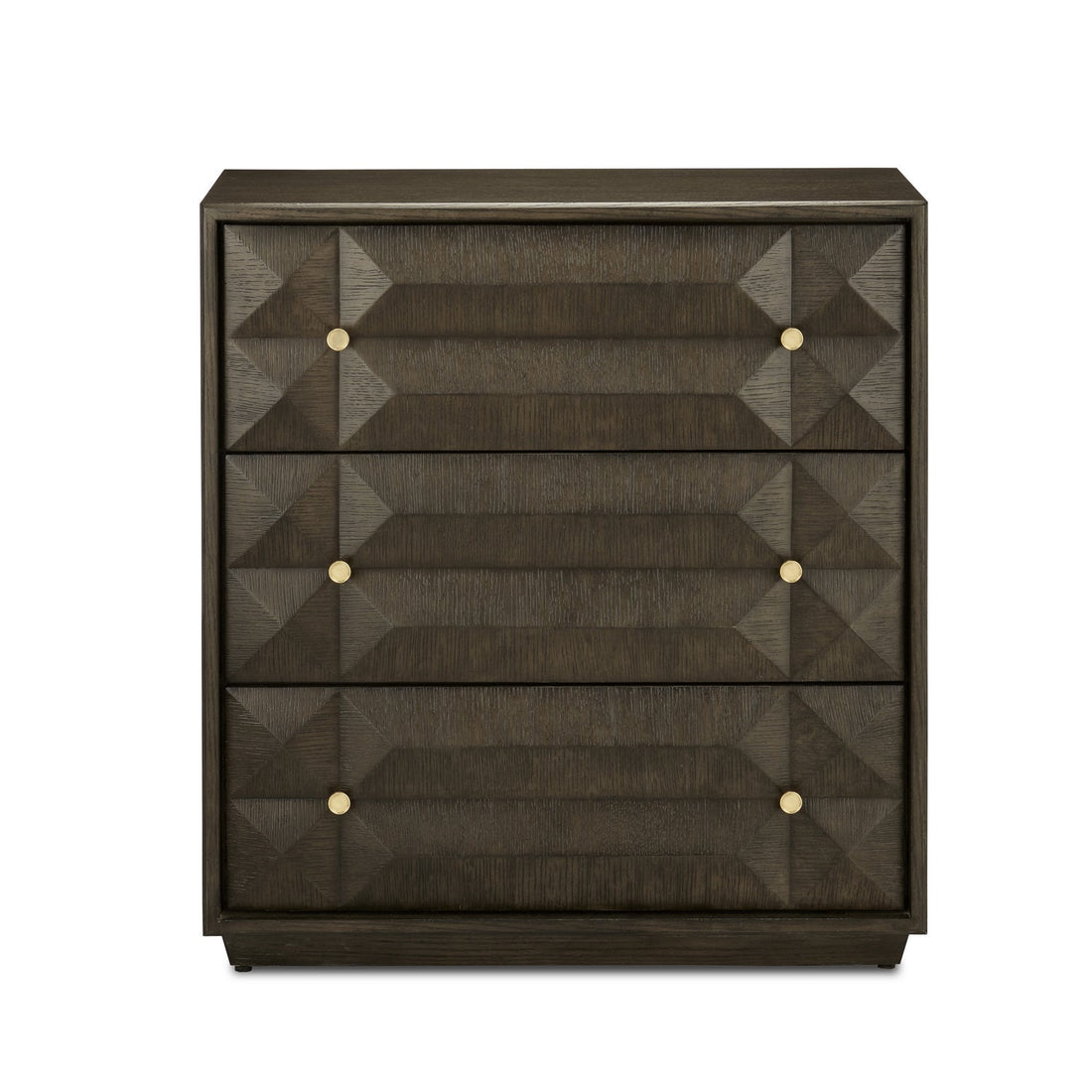 Currey and Company Chest from the Kendall Collection collection in Dove Gray/Polished Brass finish