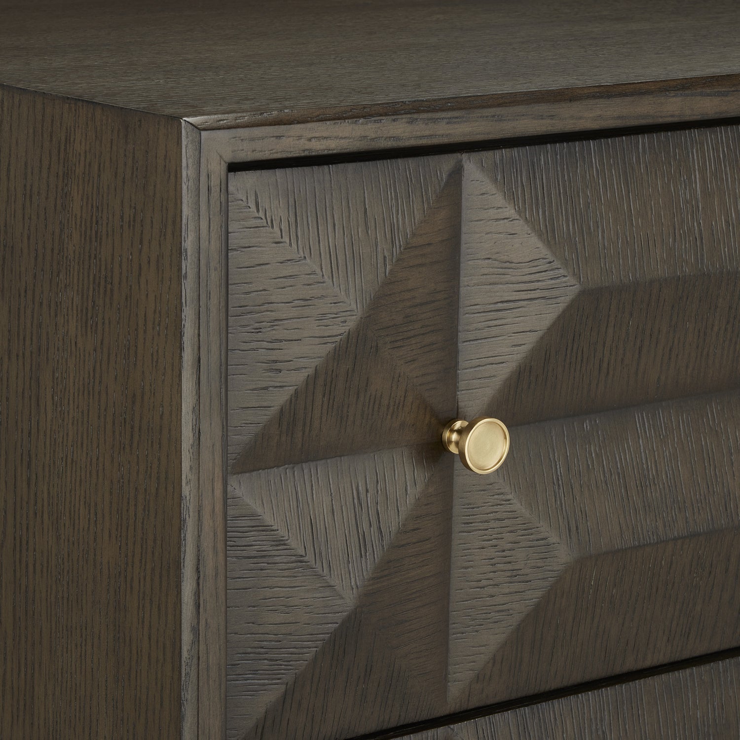 Currey and Company Chest from the Kendall Collection collection in Dove Gray/Polished Brass finish