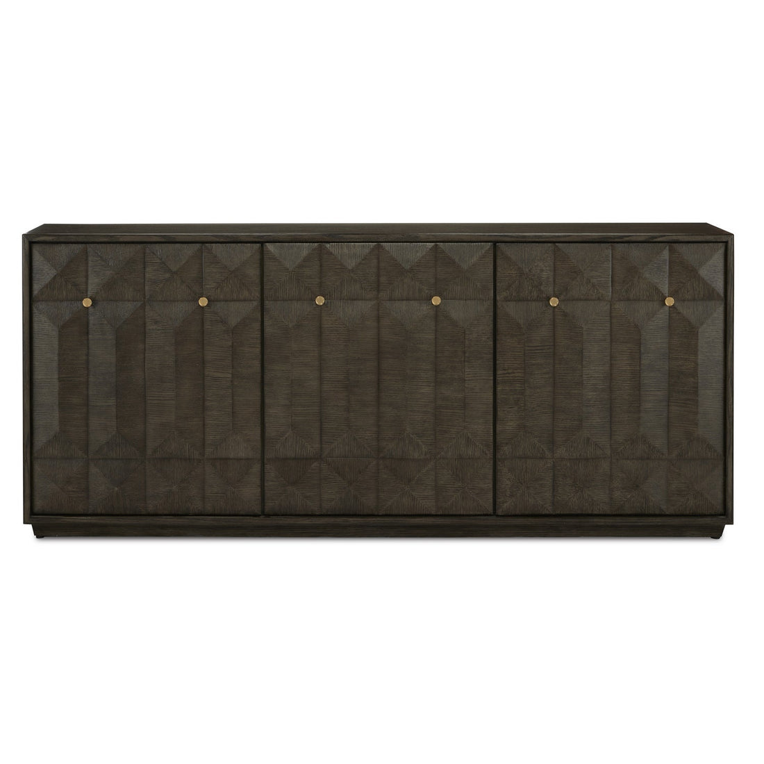 Currey and Company Credenza from the Kendall Collection collection in Dove Gray/Polished Brass finish