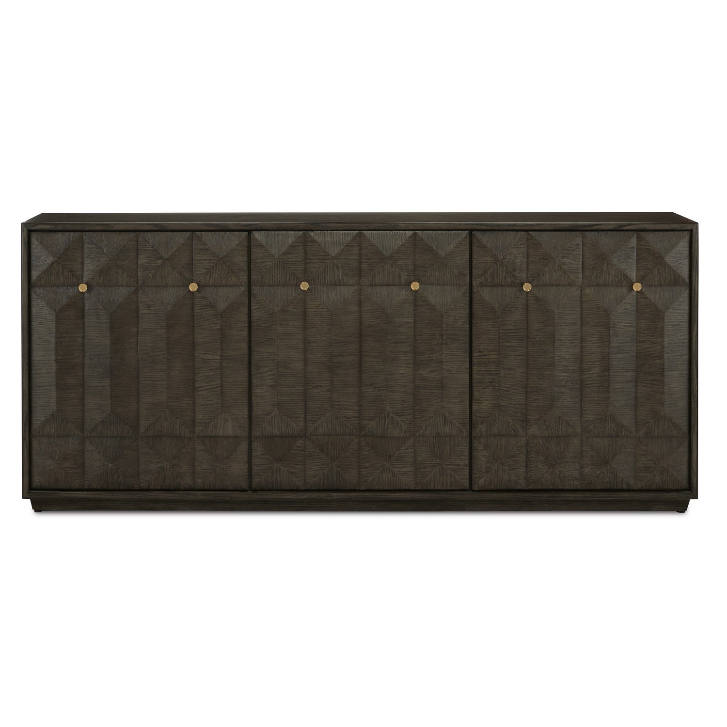 Currey and Company Credenza from the Kendall Collection collection in Dove Gray/Polished Brass finish