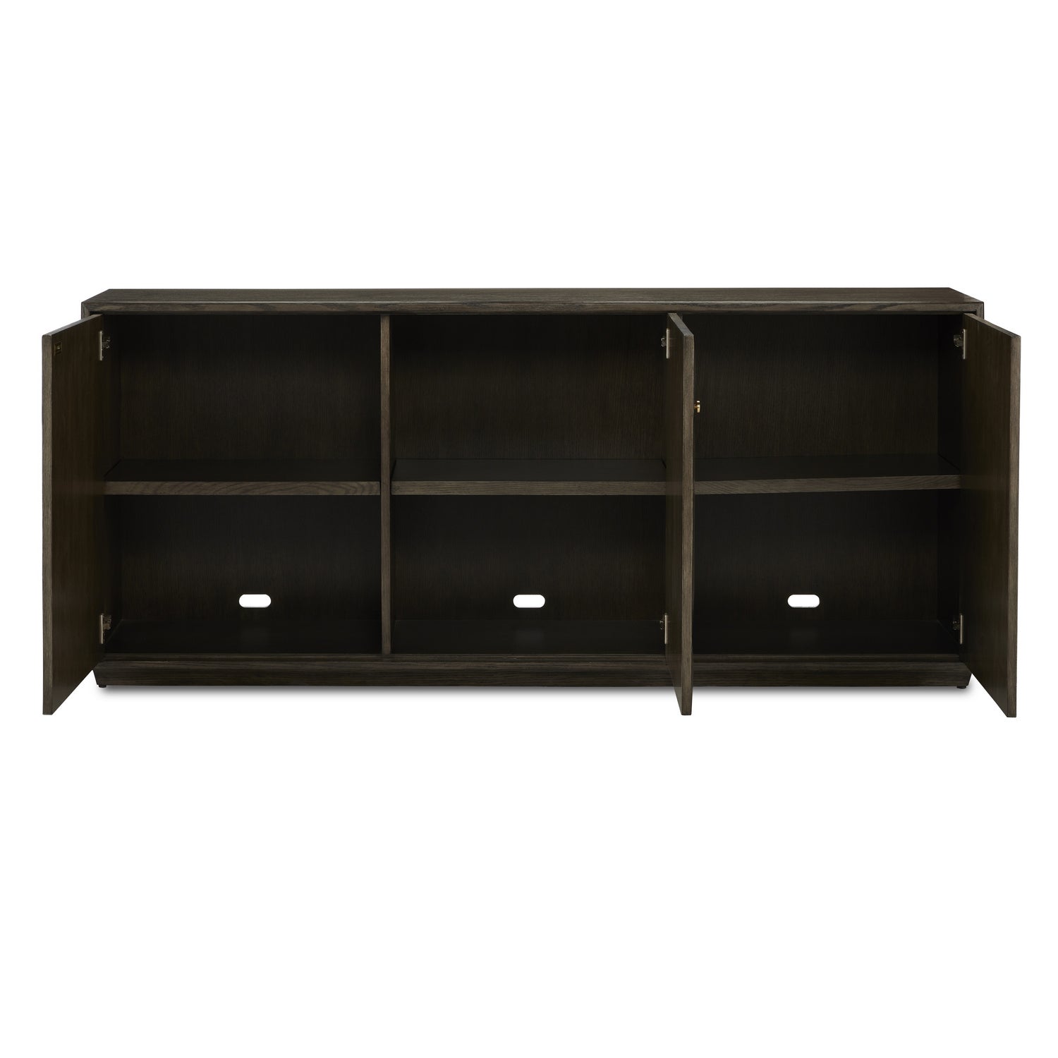 Currey and Company Credenza from the Kendall Collection collection in Dove Gray/Polished Brass finish