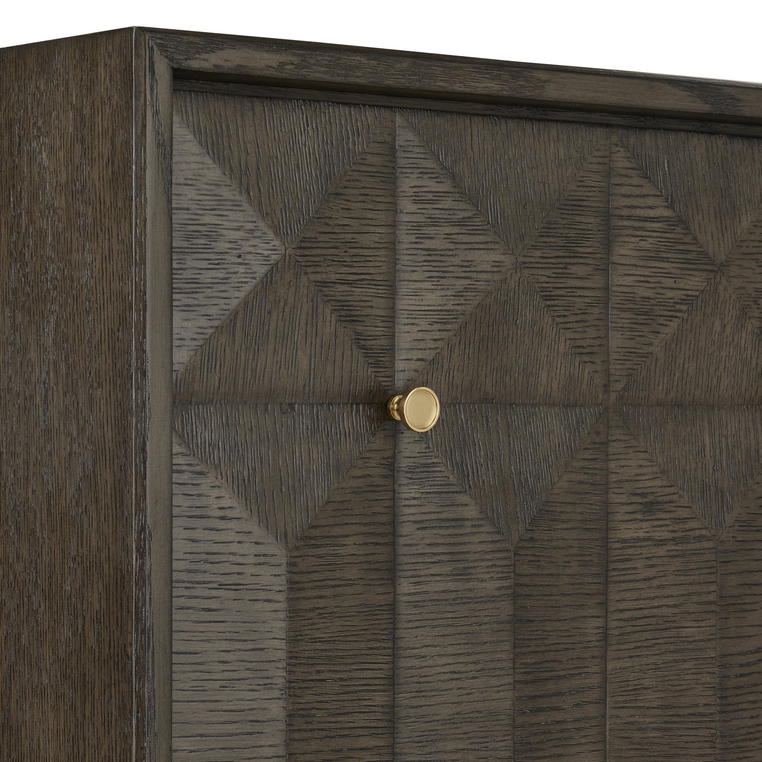 Currey and Company Credenza from the Kendall Collection collection in Dove Gray/Polished Brass finish