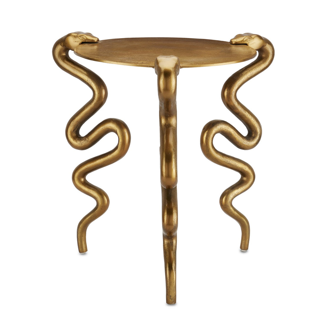 Currey and Company Accent Table in Antique Brass finish