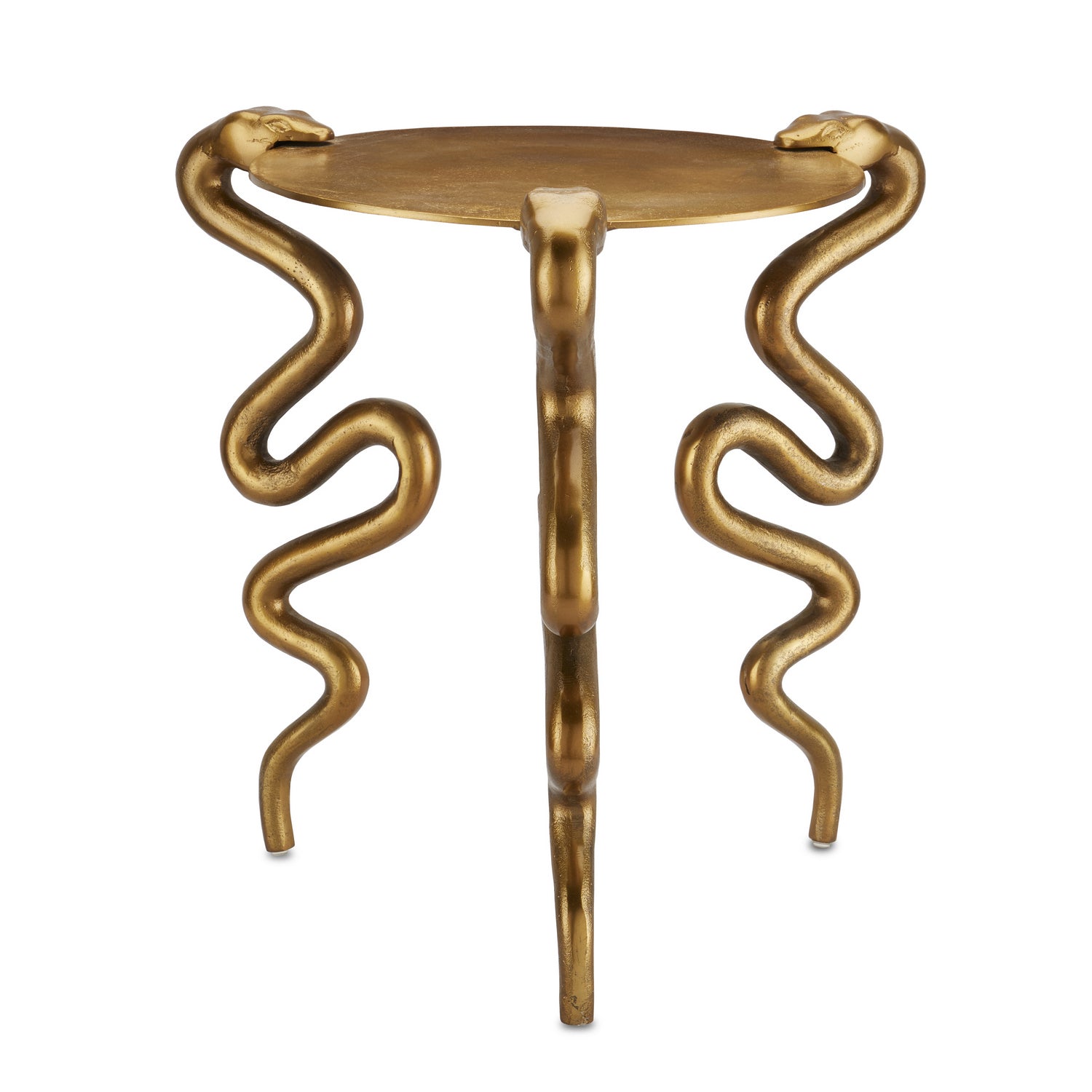 Currey and Company Accent Table in Antique Brass finish