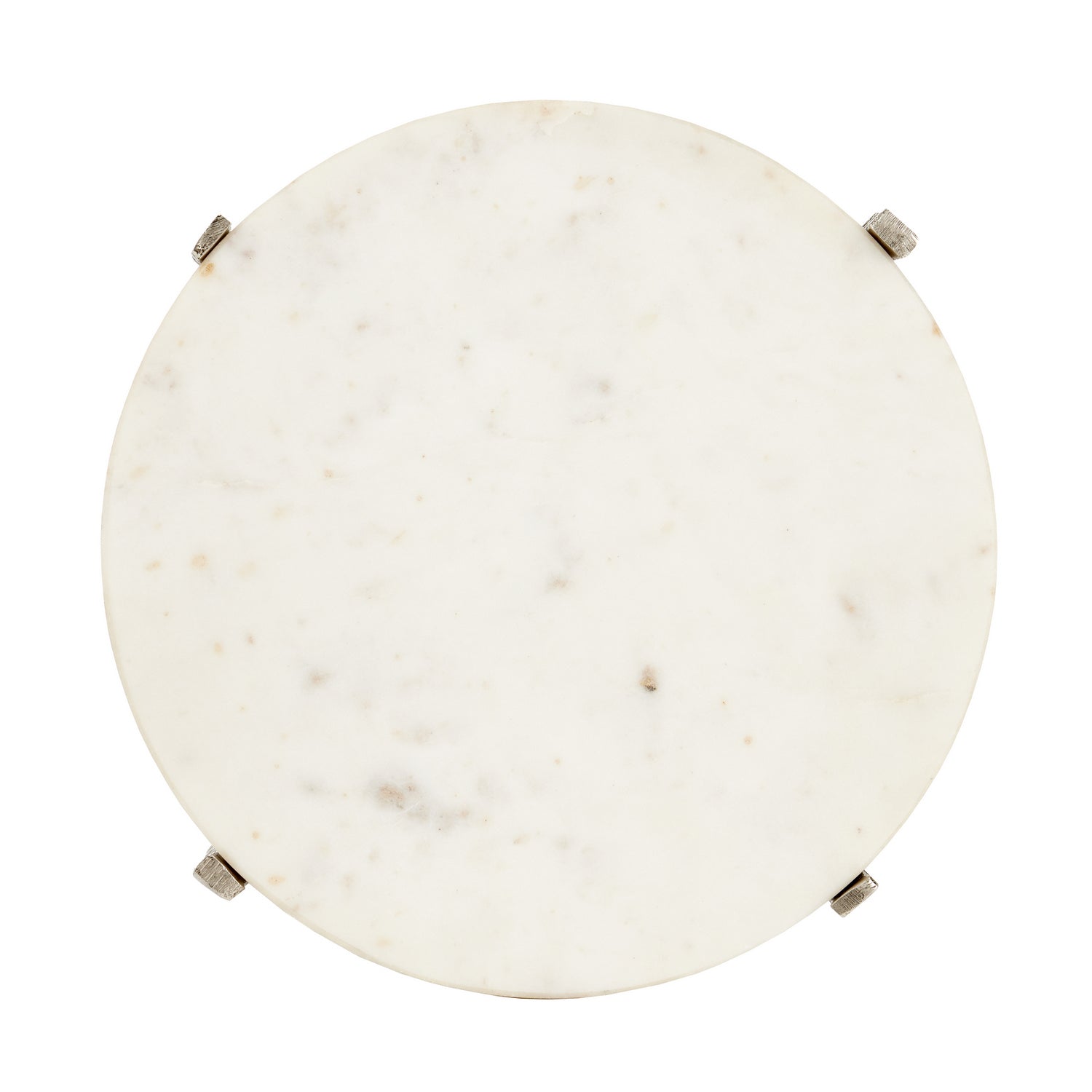 Currey and Company Accent Table in Antique Nickel/White finish