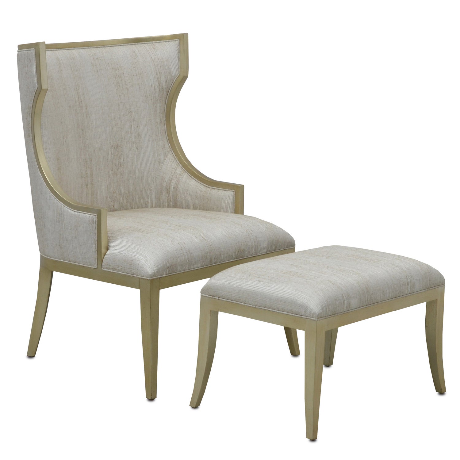 Currey and Company Chair from the Garson Collection collection in Silver/Fresh File Linen finish