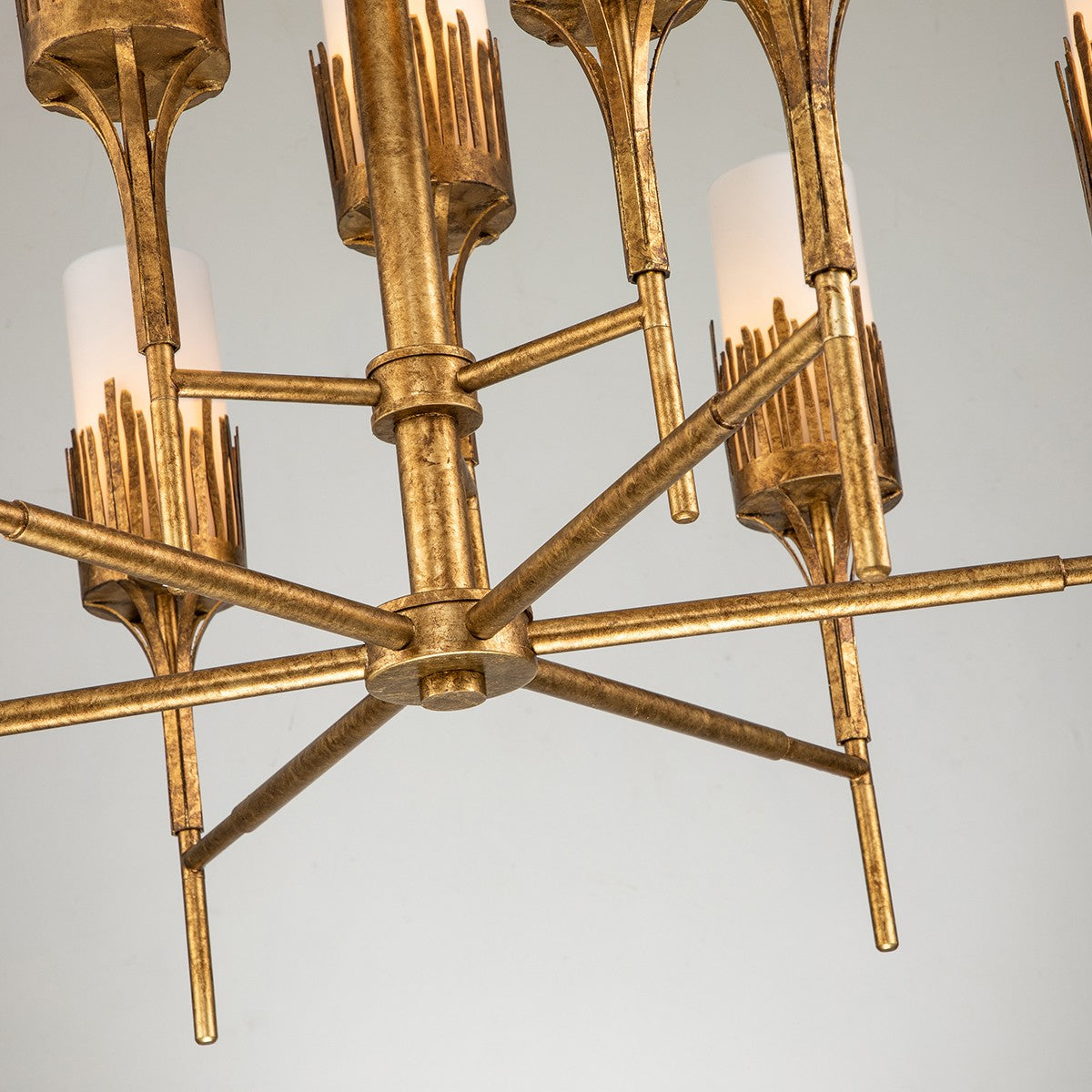 Lucas + McKearn Six Light Chandelier from the Sawgrass collection in Gold Leaf finish