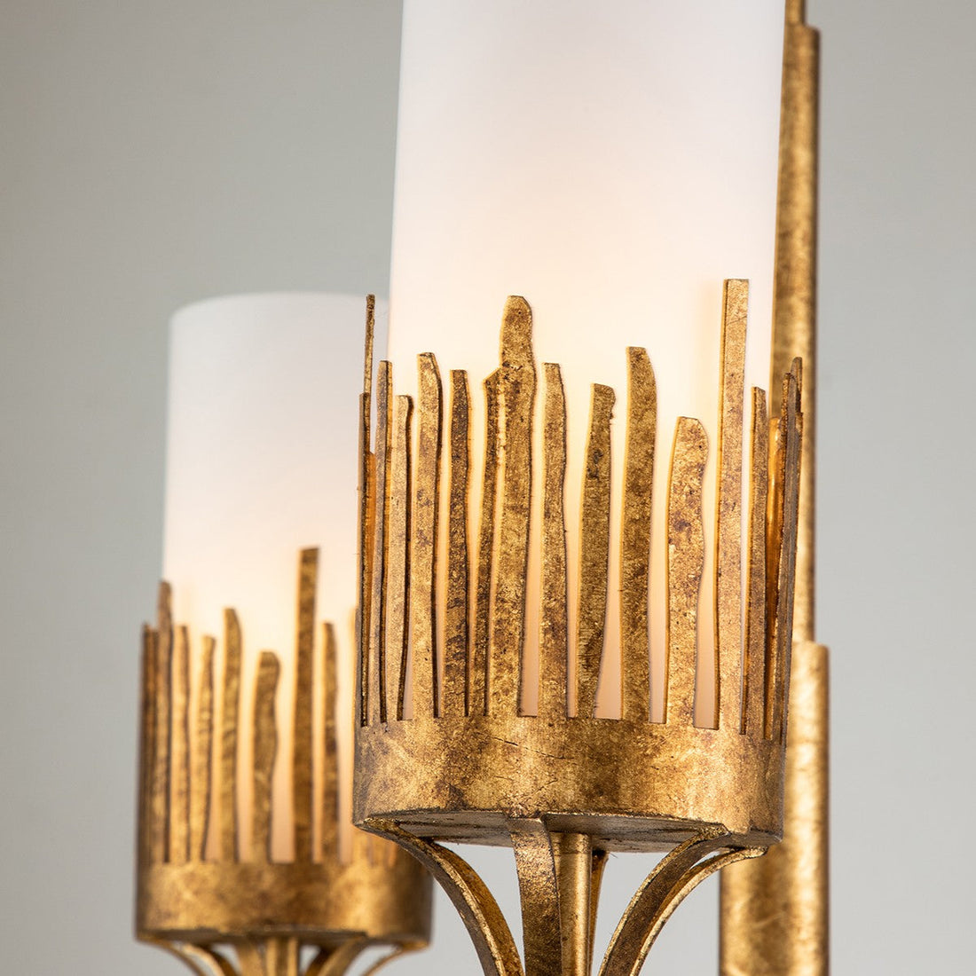 Lucas + McKearn Three Light Chandelier from the Sawgrass collection in Gold Leaf finish