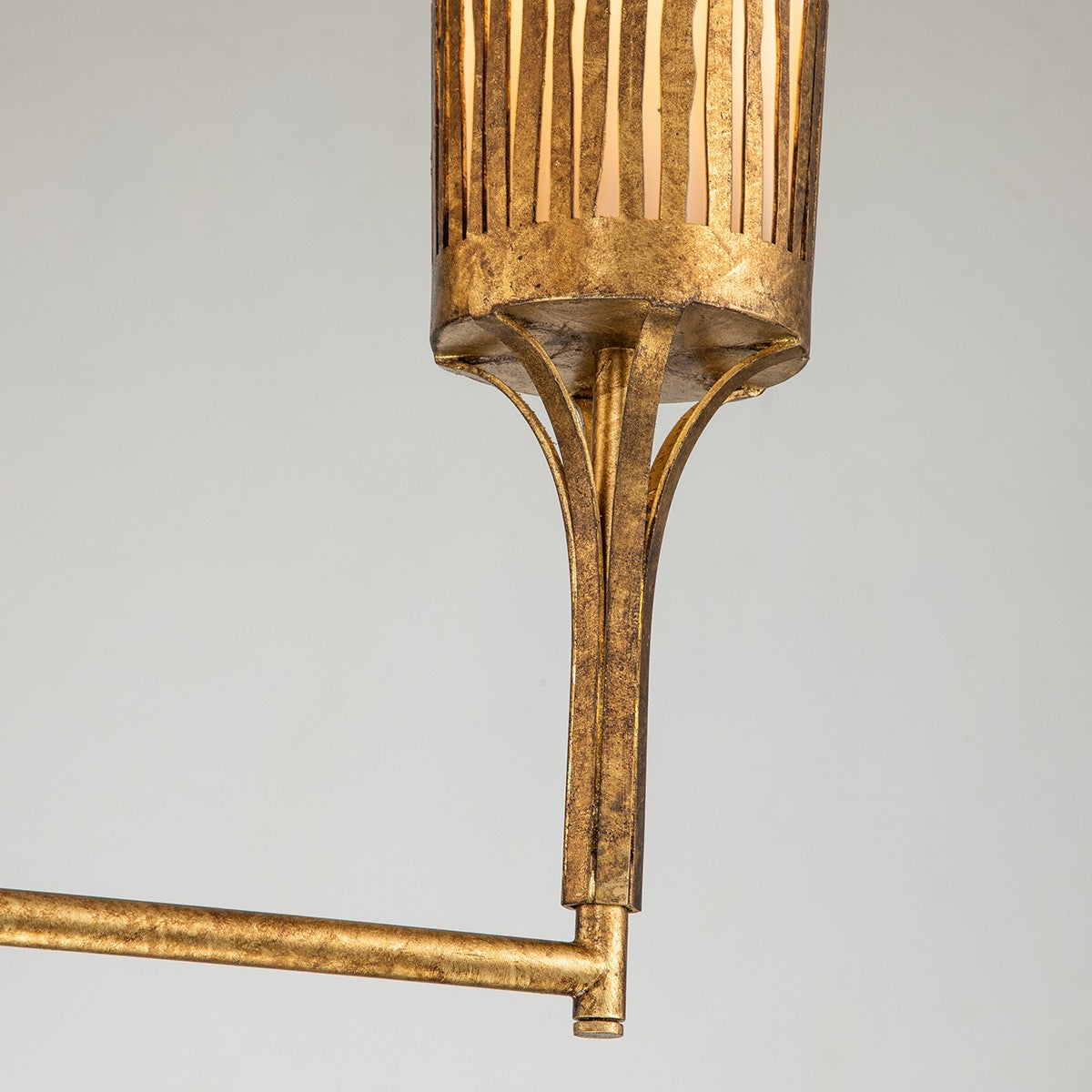 Lucas + McKearn Three Light Chandelier from the Sawgrass collection in Gold Leaf finish