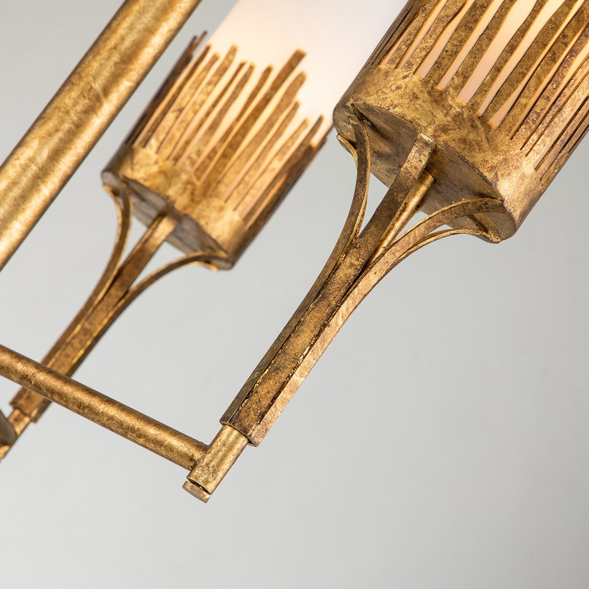 Lucas + McKearn Three Light Chandelier from the Sawgrass collection in Gold Leaf finish