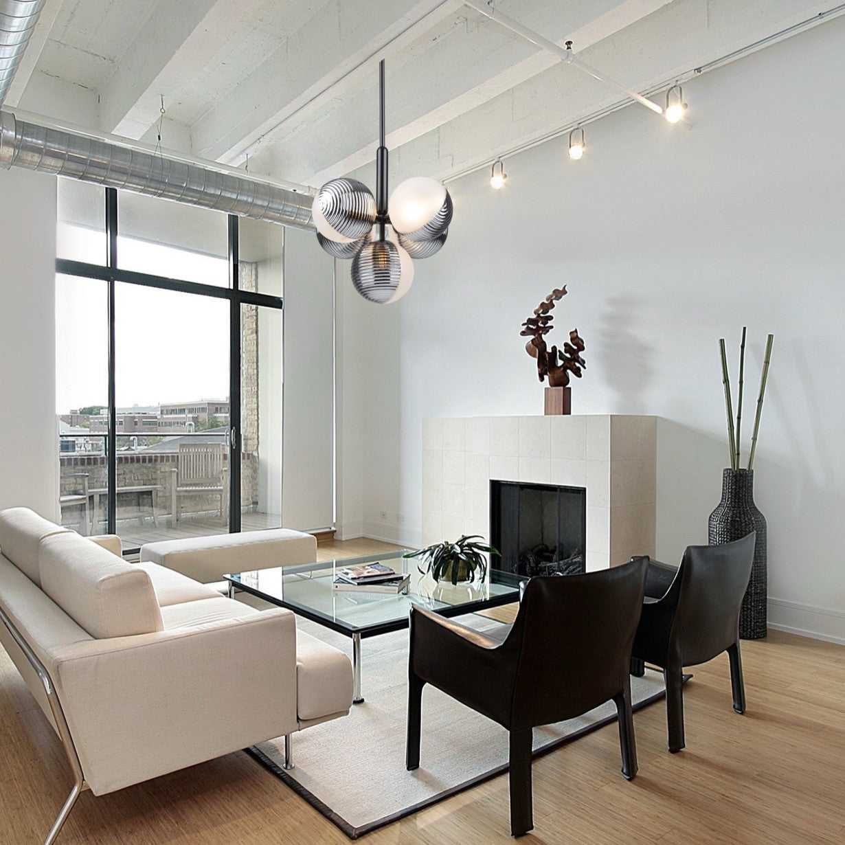 Artcraft Five Light Pendant from the Bolla collection in Black finish