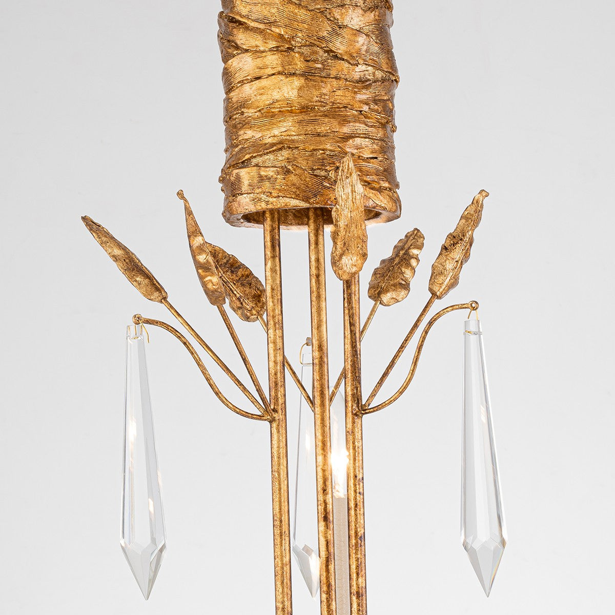 Lucas + McKearn Three Light Chandelier from the Palm d'Or collection in Gold finish