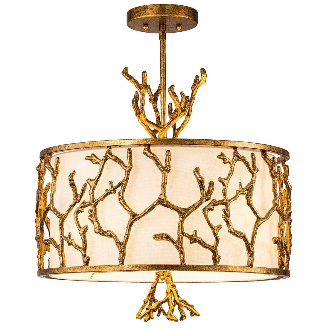 Lucas + McKearn Three Light Chandelier from the Coral collection in Gold finish