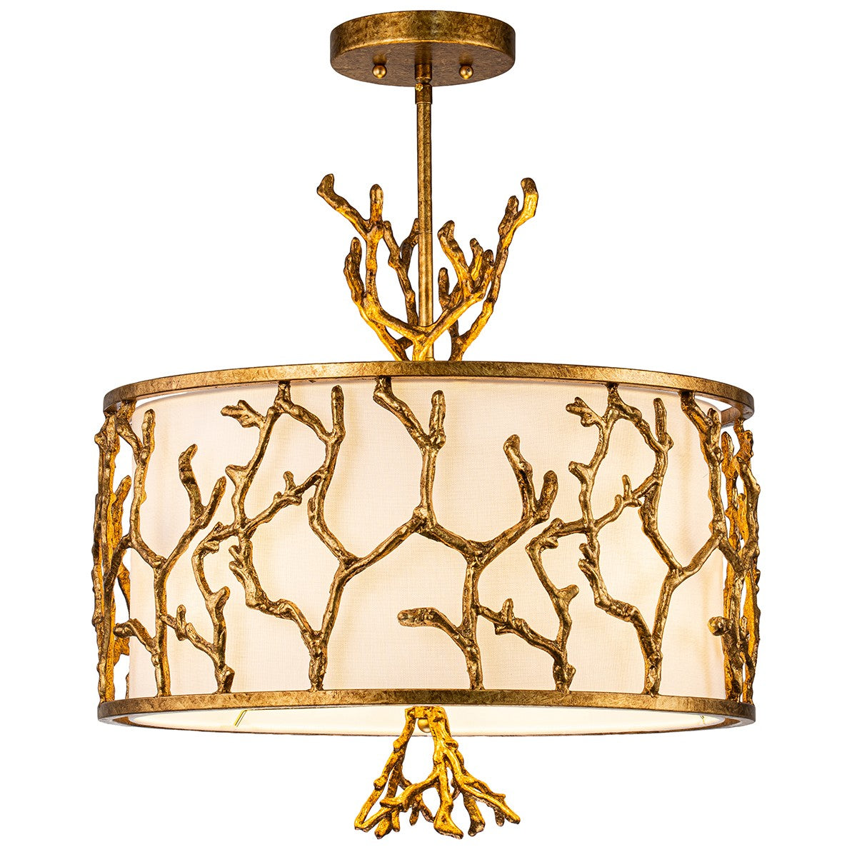 Lucas + McKearn Three Light Chandelier from the Coral collection in Gold finish