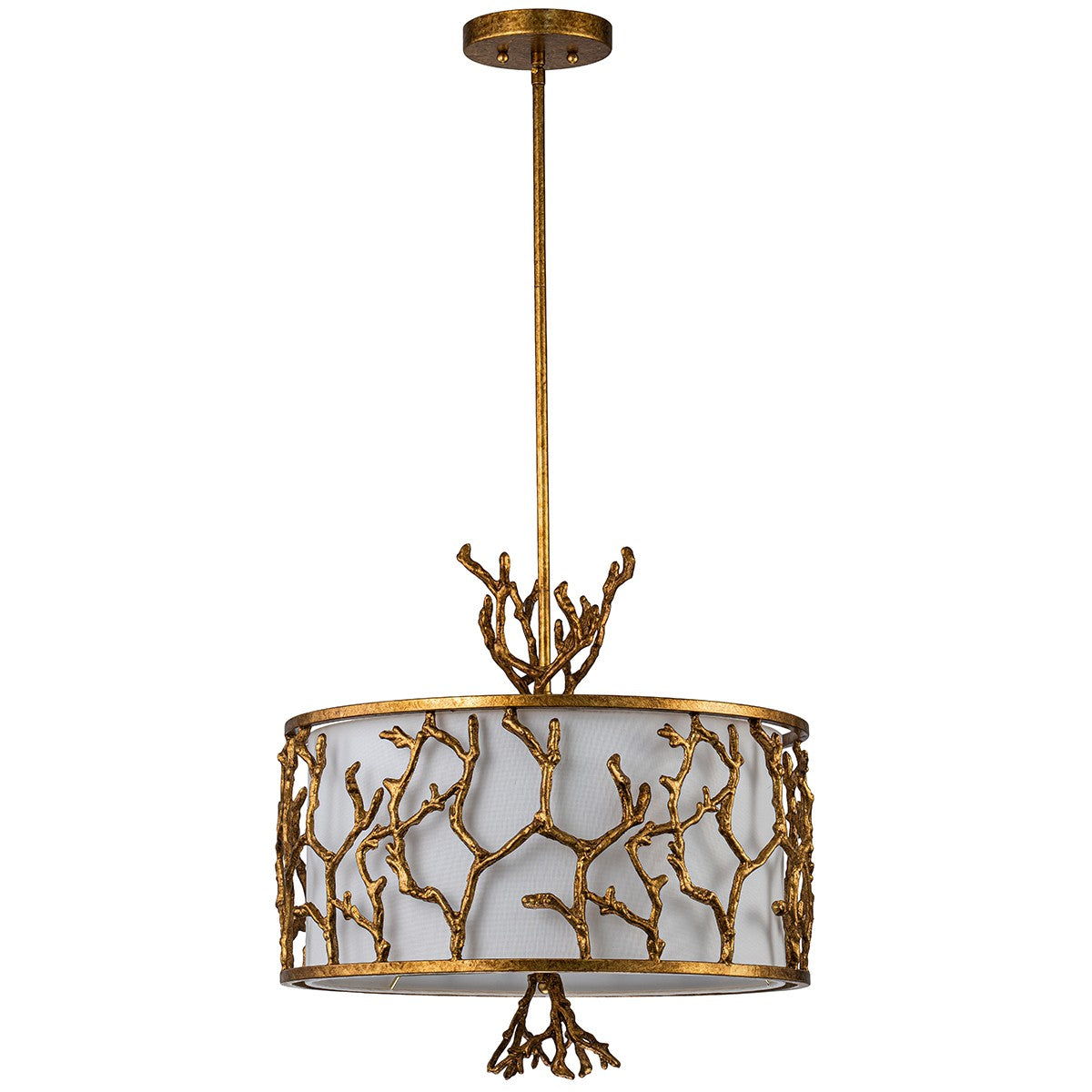 Lucas + McKearn Three Light Chandelier from the Coral collection in Gold finish