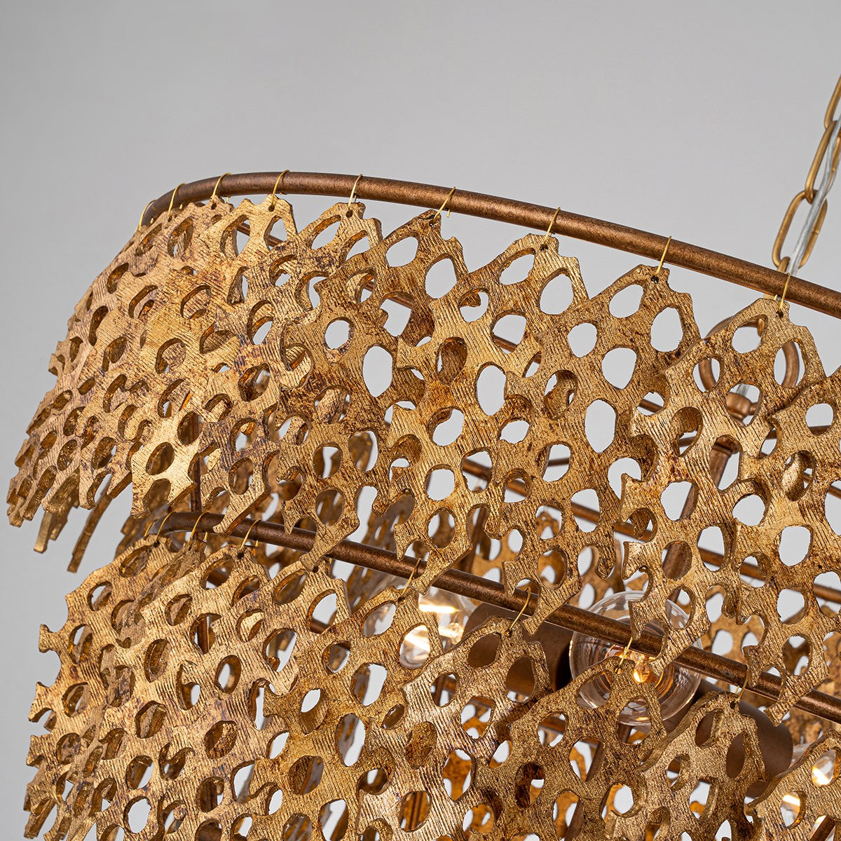 Lucas + McKearn Six Light Pendant from the Coral Luxe collection in Gold finish