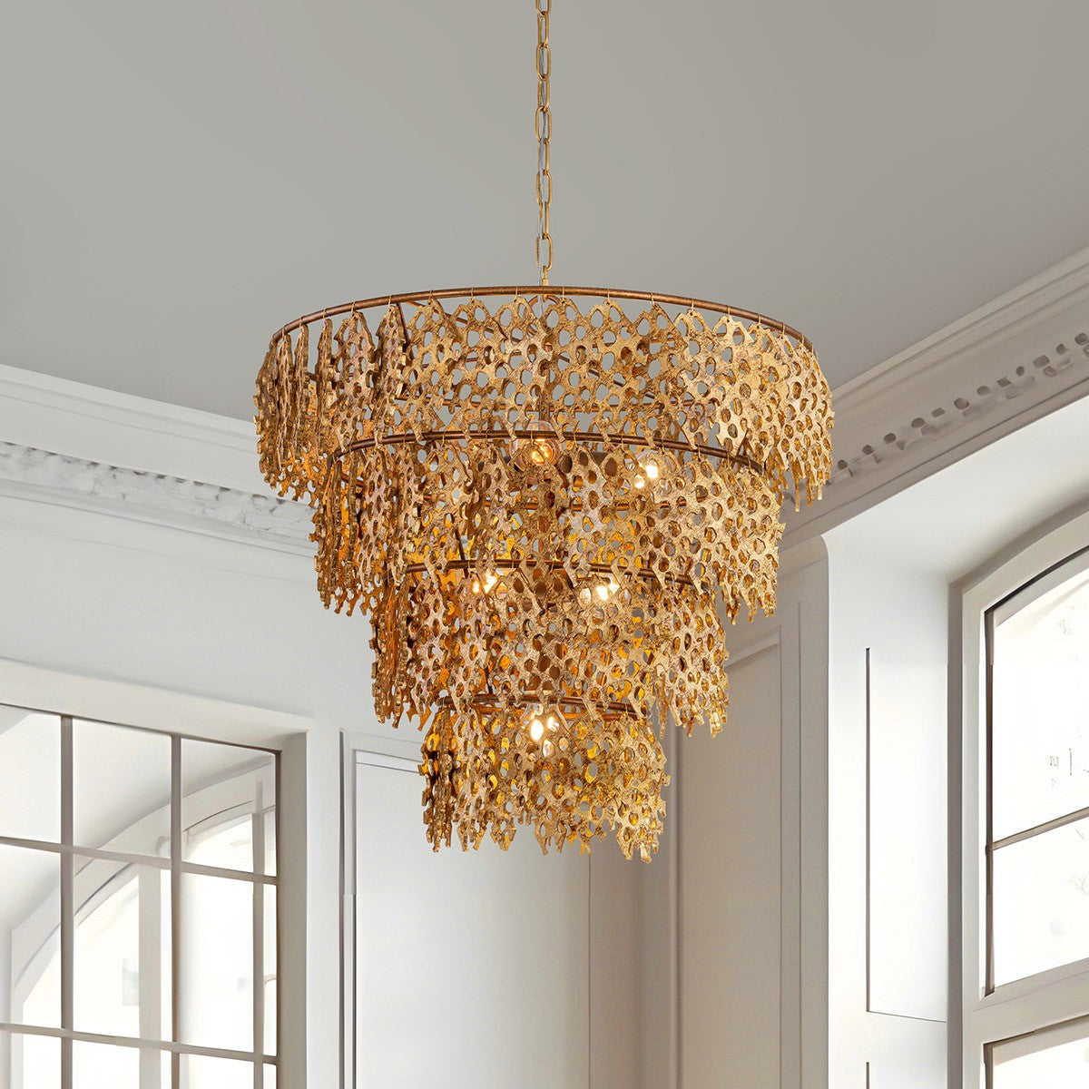Lucas + McKearn Six Light Pendant from the Coral Luxe collection in Gold finish