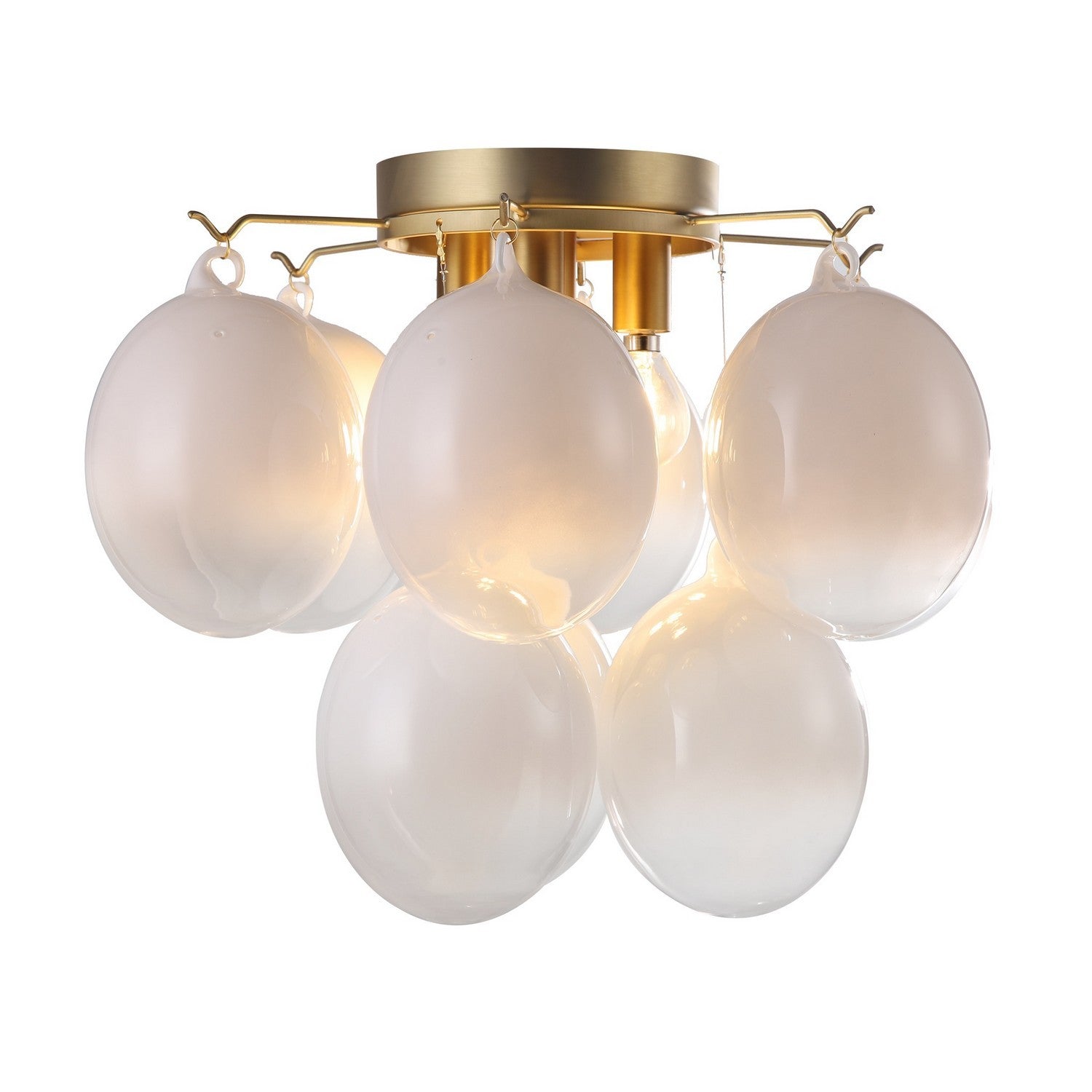 Artcraft Four Light Semi-Flush Mount from the Globo collection in Brass finish