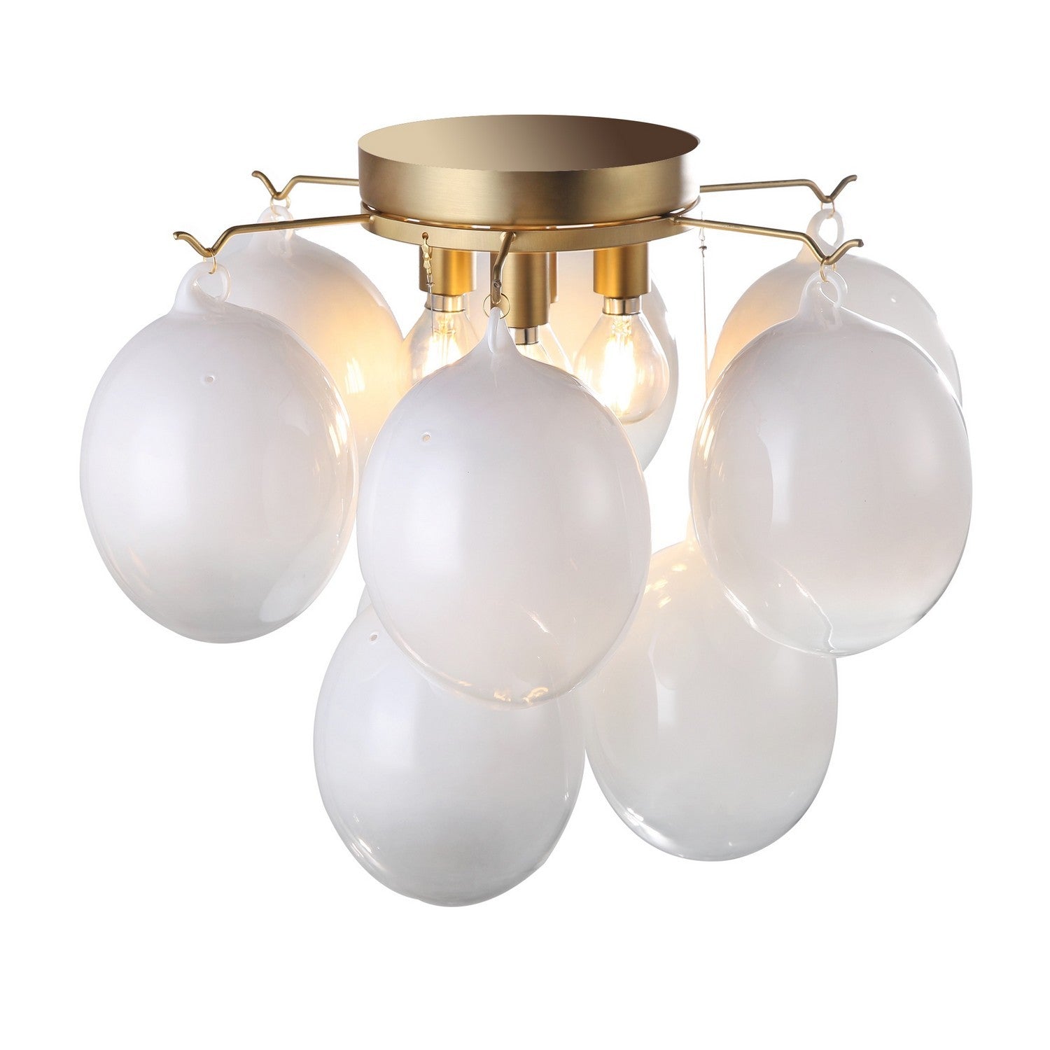 Artcraft Four Light Semi-Flush Mount from the Globo collection in Brass finish