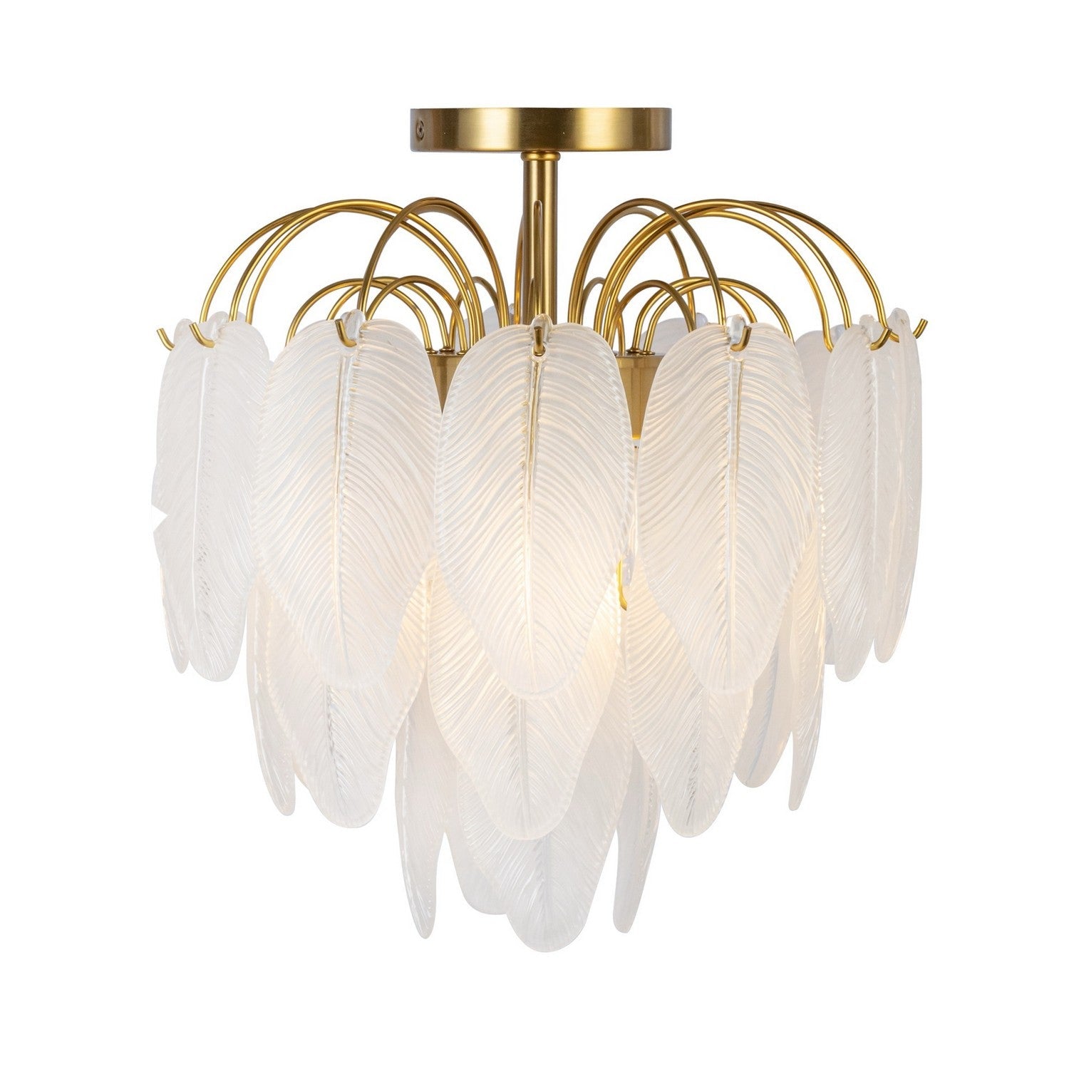 Artcraft Four Light Semi-Flush Mount from the Alessia collection in Brushed Brass finish