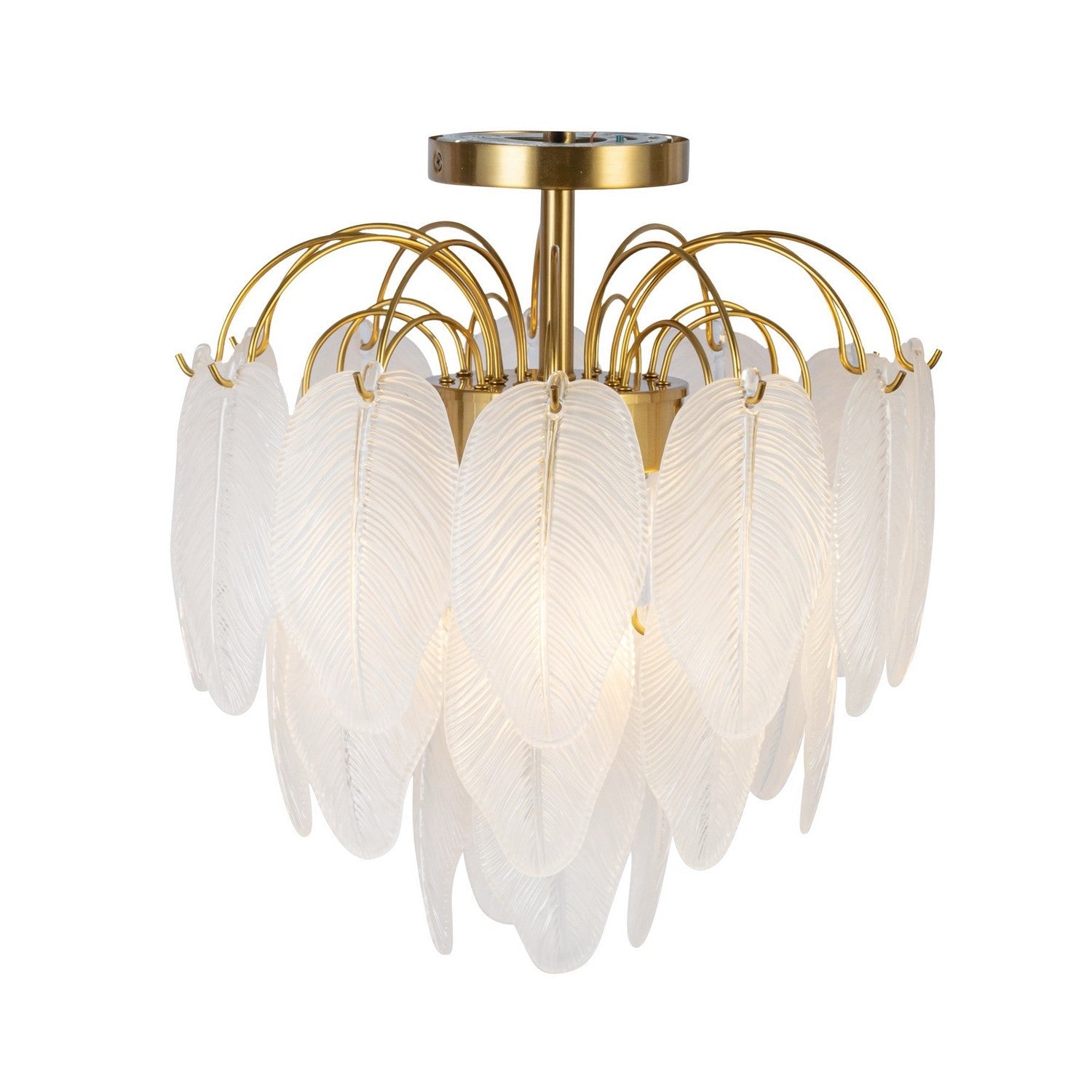 Artcraft Four Light Semi-Flush Mount from the Alessia collection in Brushed Brass finish