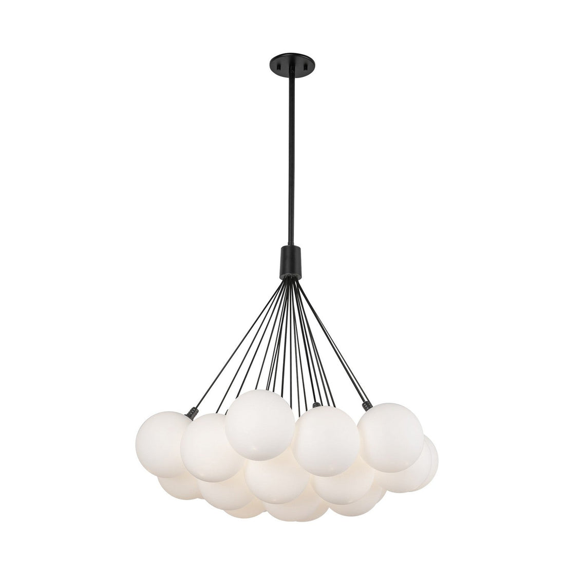 Kuzco Lighting LED Chandelier from the Bolla collection in Black/Opal Glass finish
