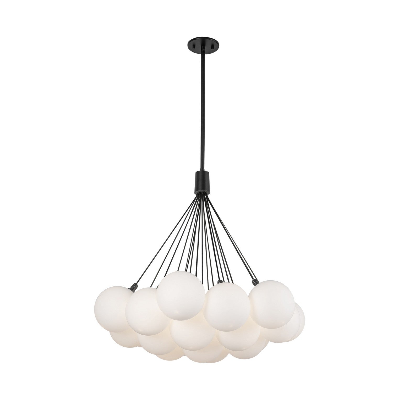 Kuzco Lighting LED Chandelier from the Bolla collection in Black/Opal Glass finish