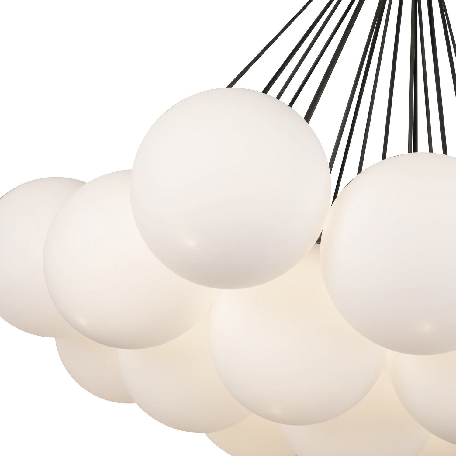 Kuzco Lighting LED Chandelier from the Bolla collection in Black/Opal Glass finish