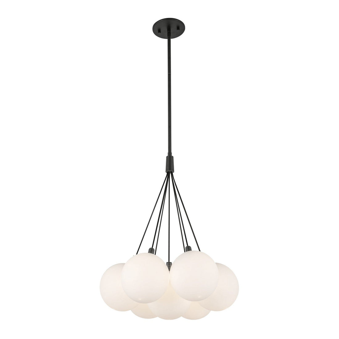 Kuzco Lighting LED Chandelier from the Bolla collection in Black/Opal Glass finish