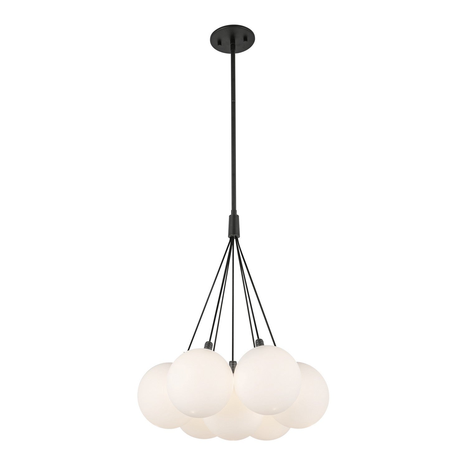 Kuzco Lighting LED Chandelier from the Bolla collection in Black/Opal Glass finish