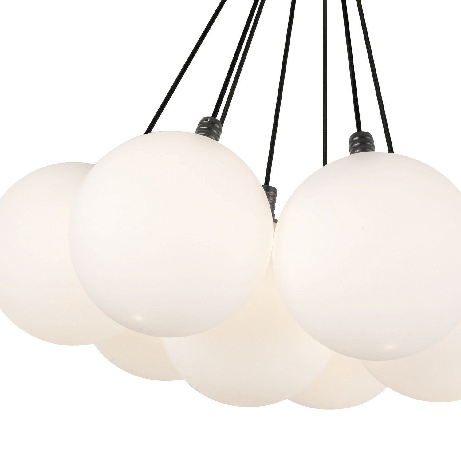Kuzco Lighting LED Chandelier from the Bolla collection in Black/Opal Glass finish