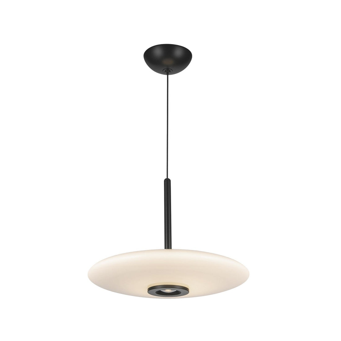 Kuzco Lighting LED Pendant from the Kyoto collection in Black/Glossy Opal Glass finish
