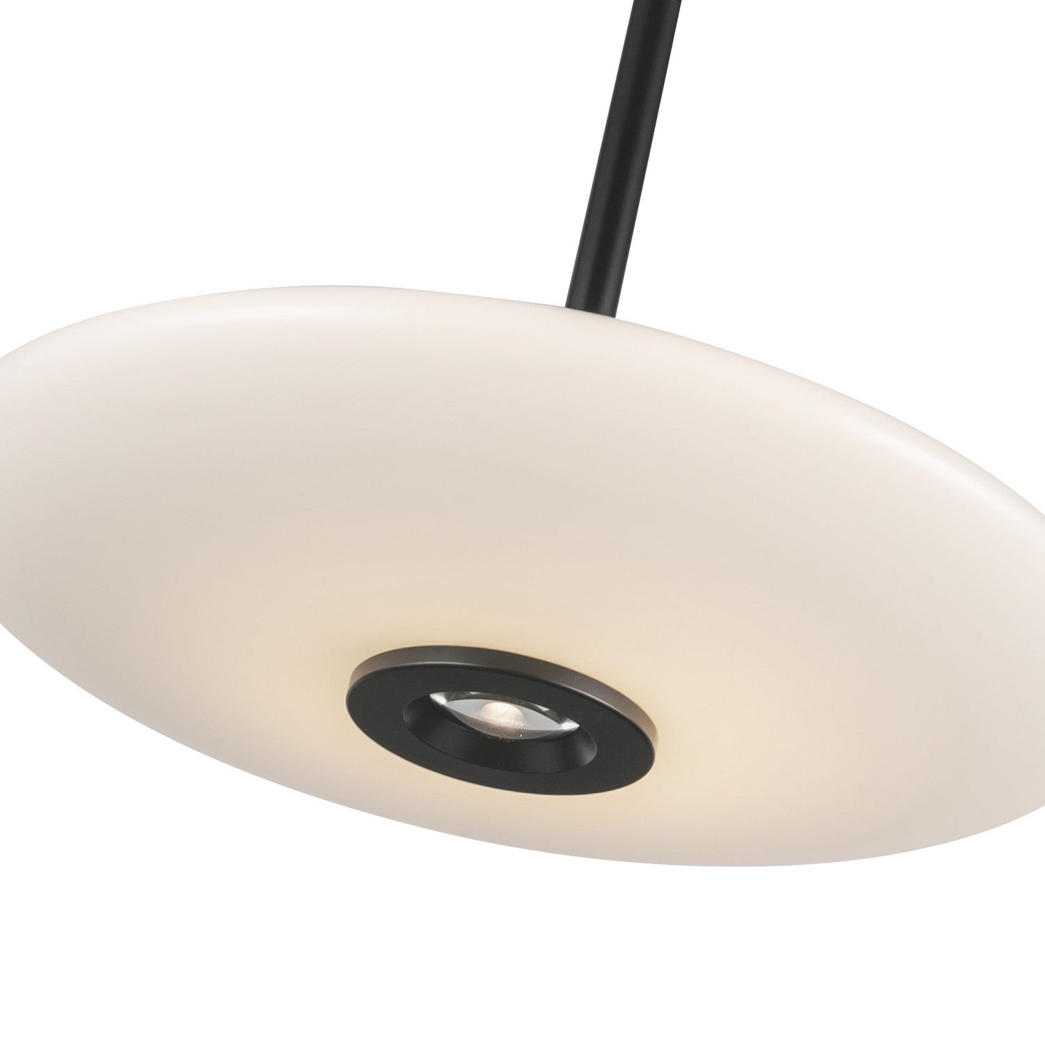Kuzco Lighting LED Pendant from the Kyoto collection in Black/Glossy Opal Glass finish