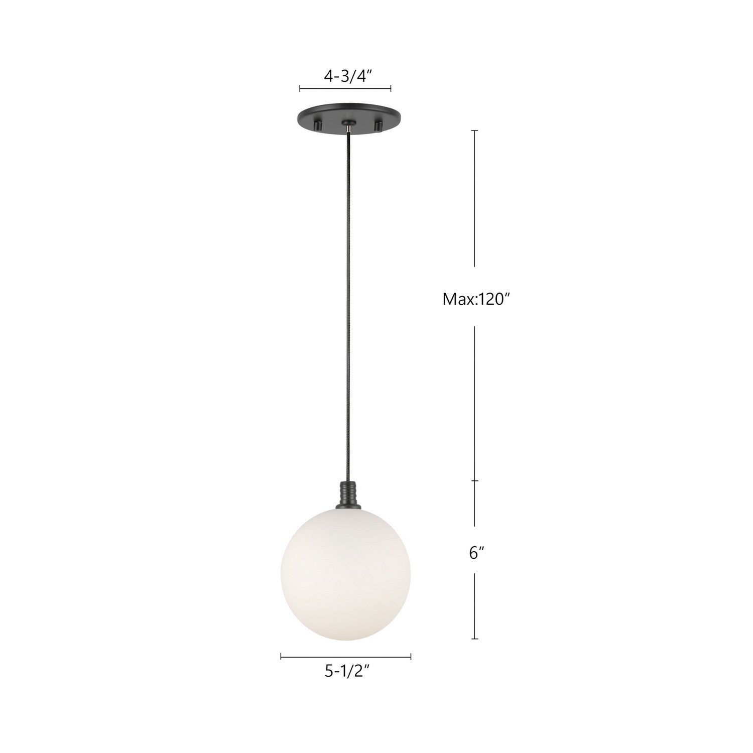 Kuzco Lighting LED Pendant from the Bolla collection in Black/Opal Glass finish