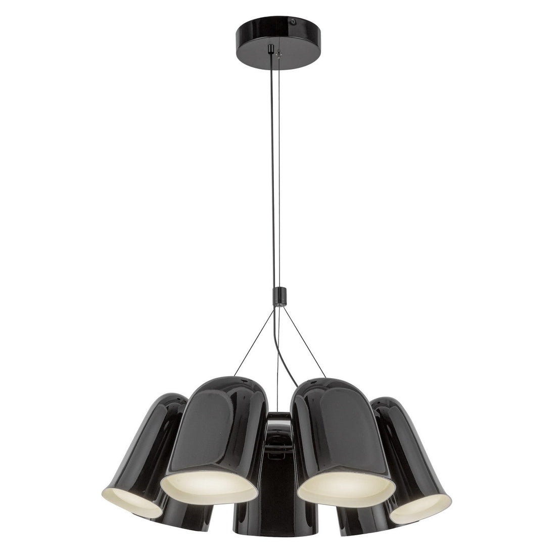Kuzco Lighting LED Chandelier from the Bell collection in Glossy Black finish