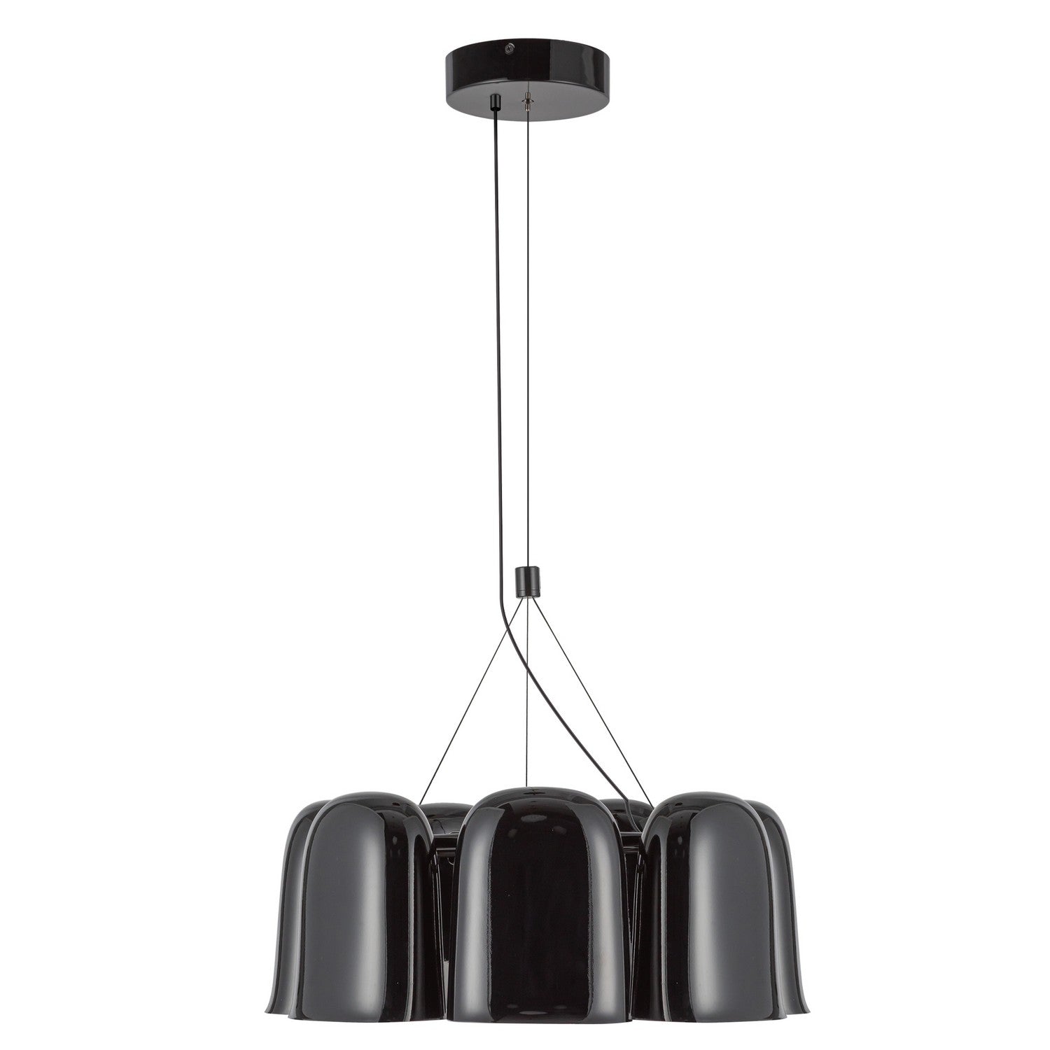 Kuzco Lighting LED Chandelier from the Bell collection in Glossy Black finish