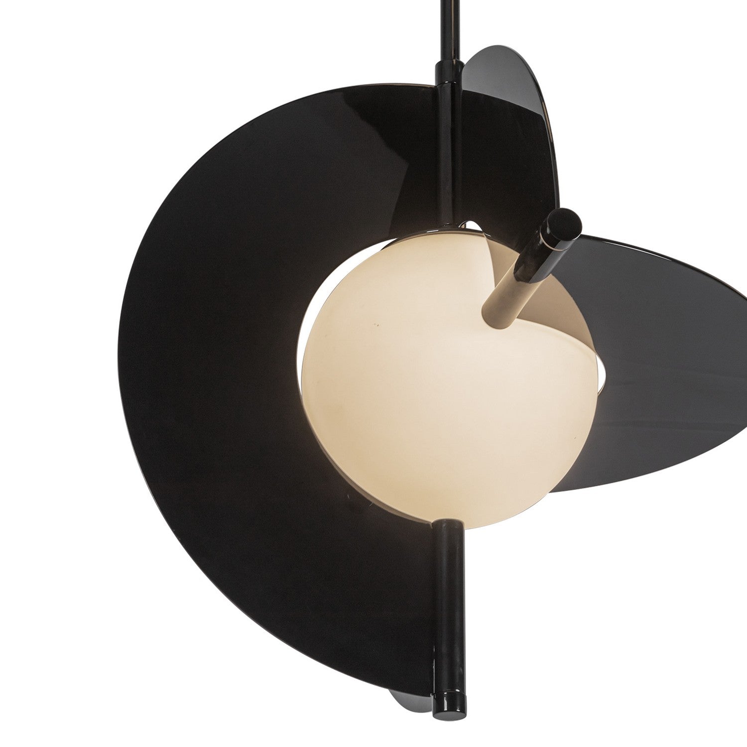 Kuzco Lighting LED Chandelier from the Scorpio collection in Glossy Black/Opal Glass finish