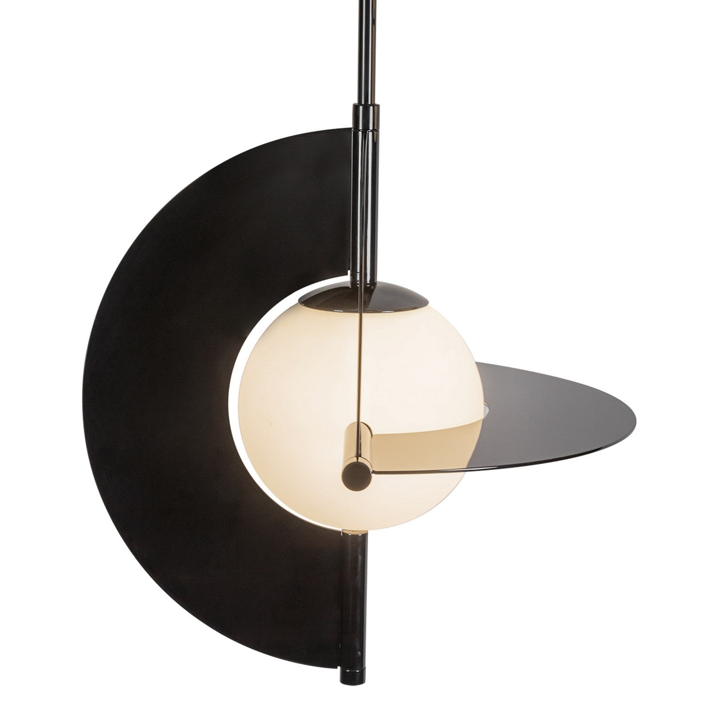 Kuzco Lighting LED Chandelier from the Scorpio collection in Glossy Black/Opal Glass finish