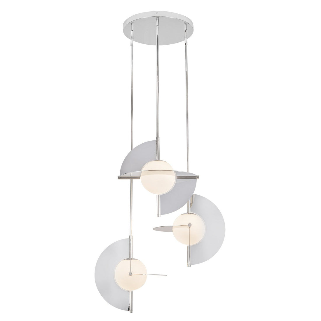 Kuzco Lighting LED Chandelier from the Scorpio collection in Polished Nickel/Opal Glass finish