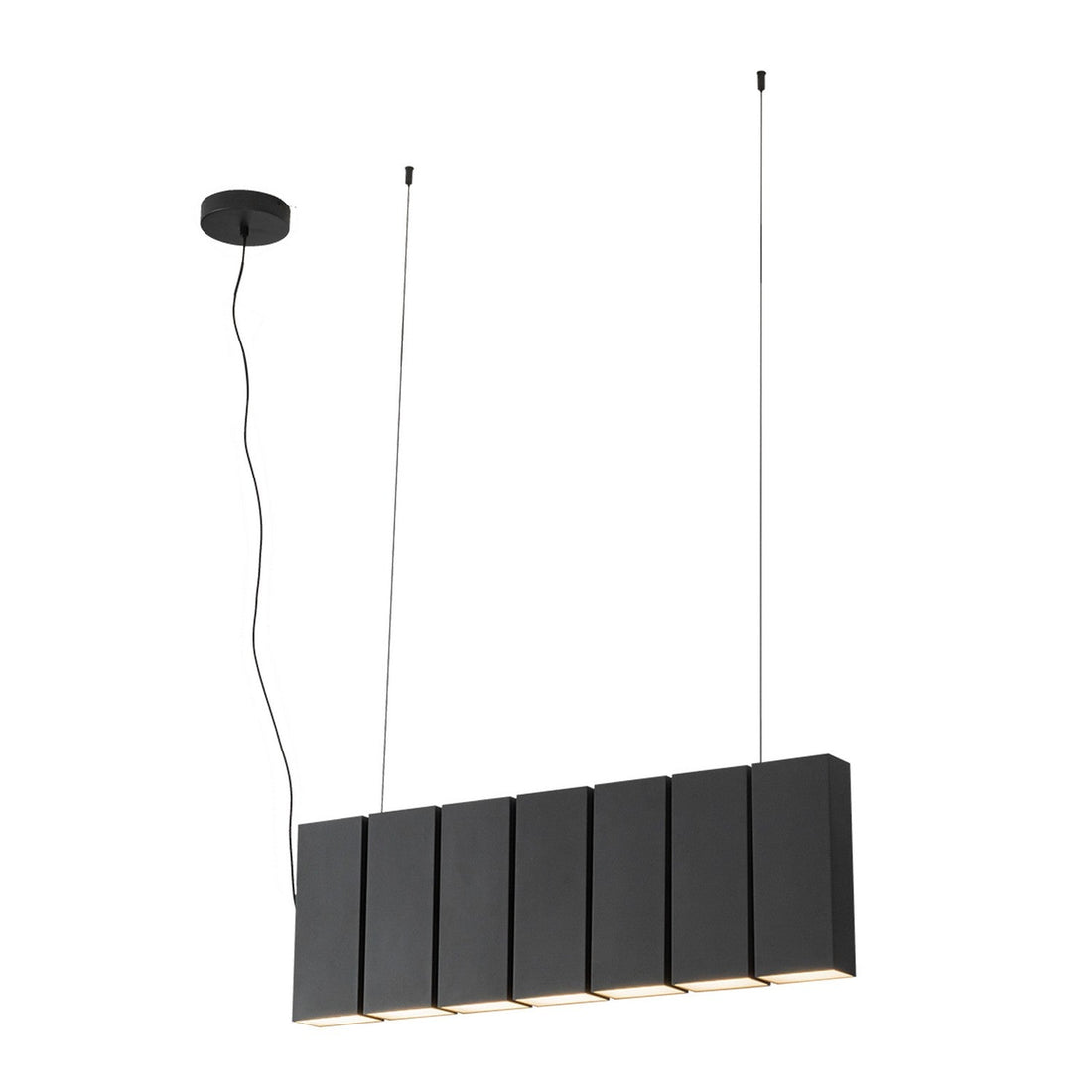 Kuzco Lighting LED Linear Pendant from the Domino collection in Black finish