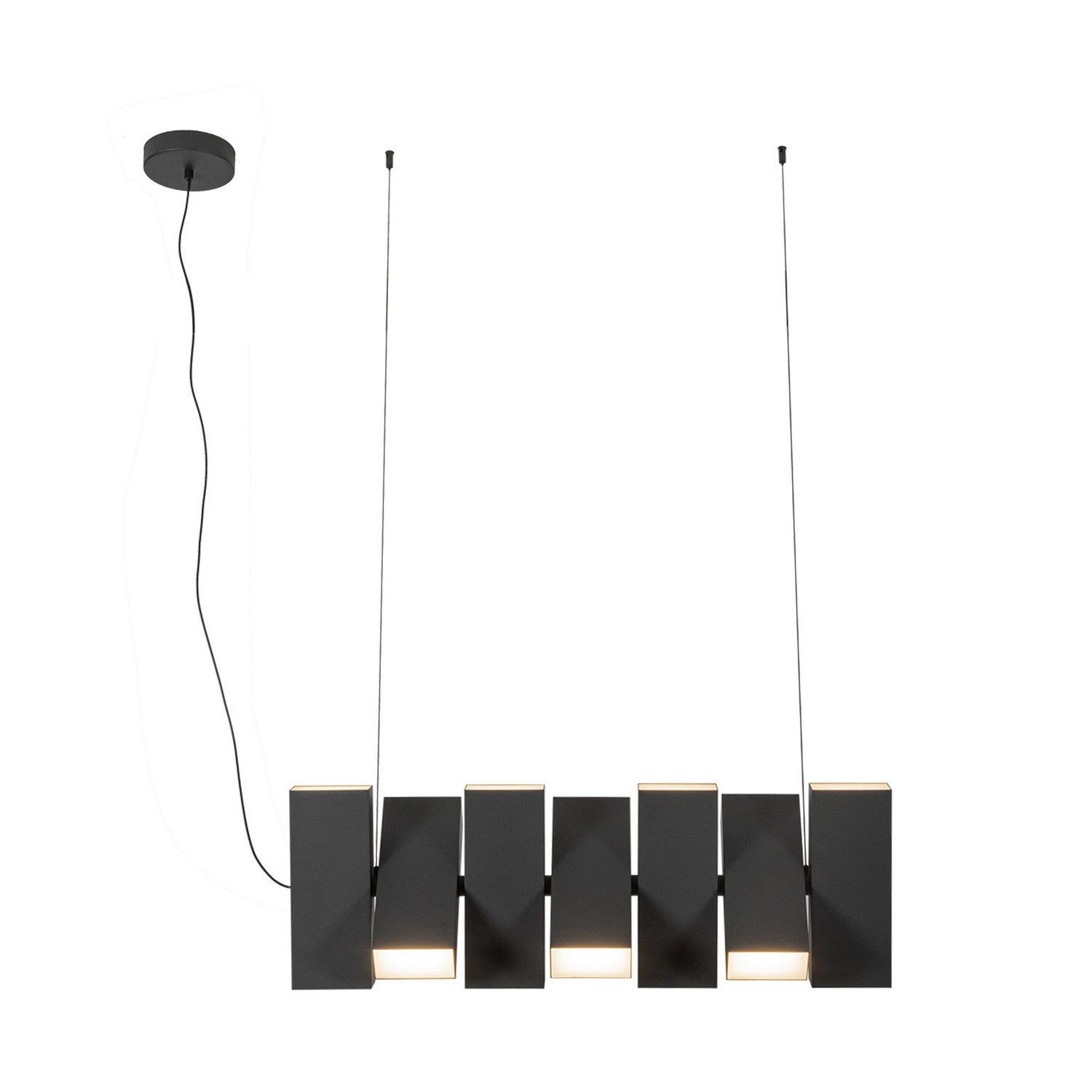 Kuzco Lighting LED Linear Pendant from the Domino collection in Black finish