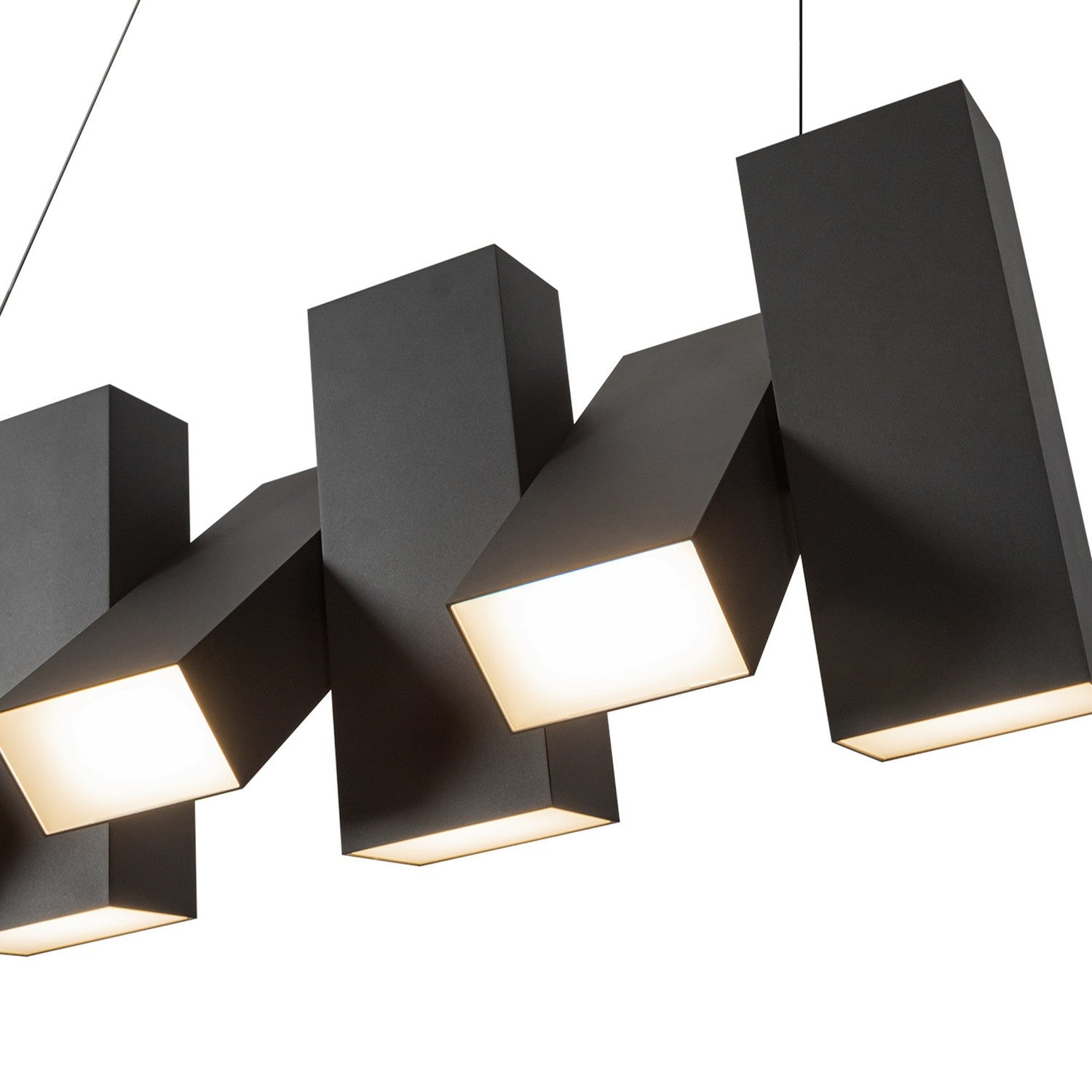 Kuzco Lighting LED Linear Pendant from the Domino collection in Black finish