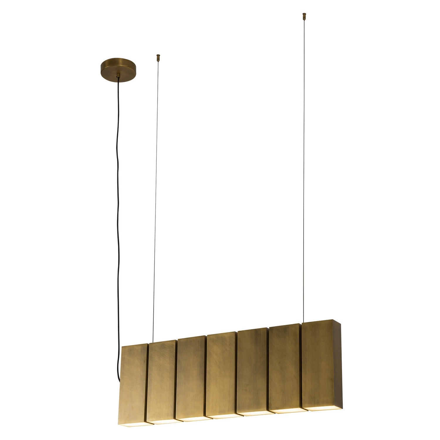 Kuzco Lighting LED Linear Pendant from the Domino collection in Vintage Brass finish