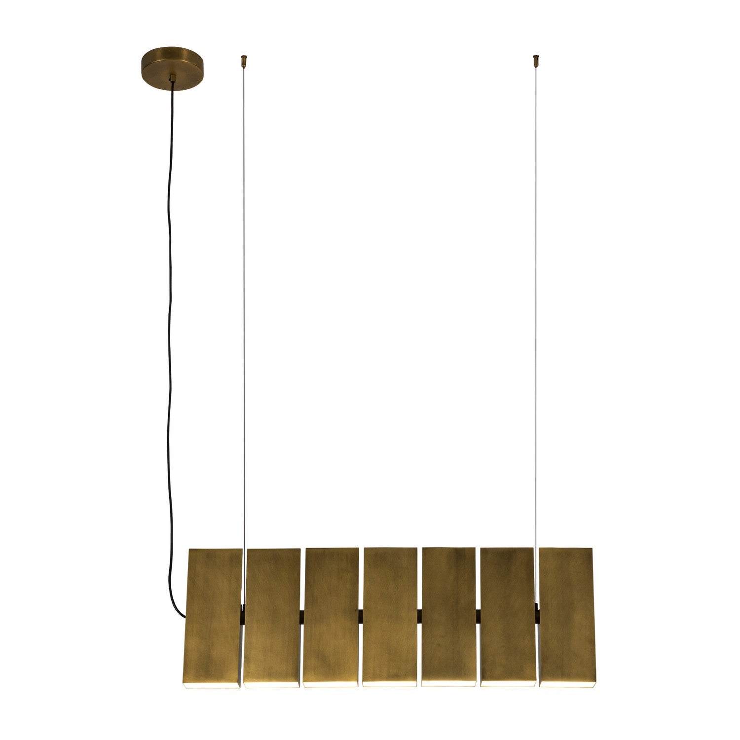 Kuzco Lighting LED Linear Pendant from the Domino collection in Vintage Brass finish
