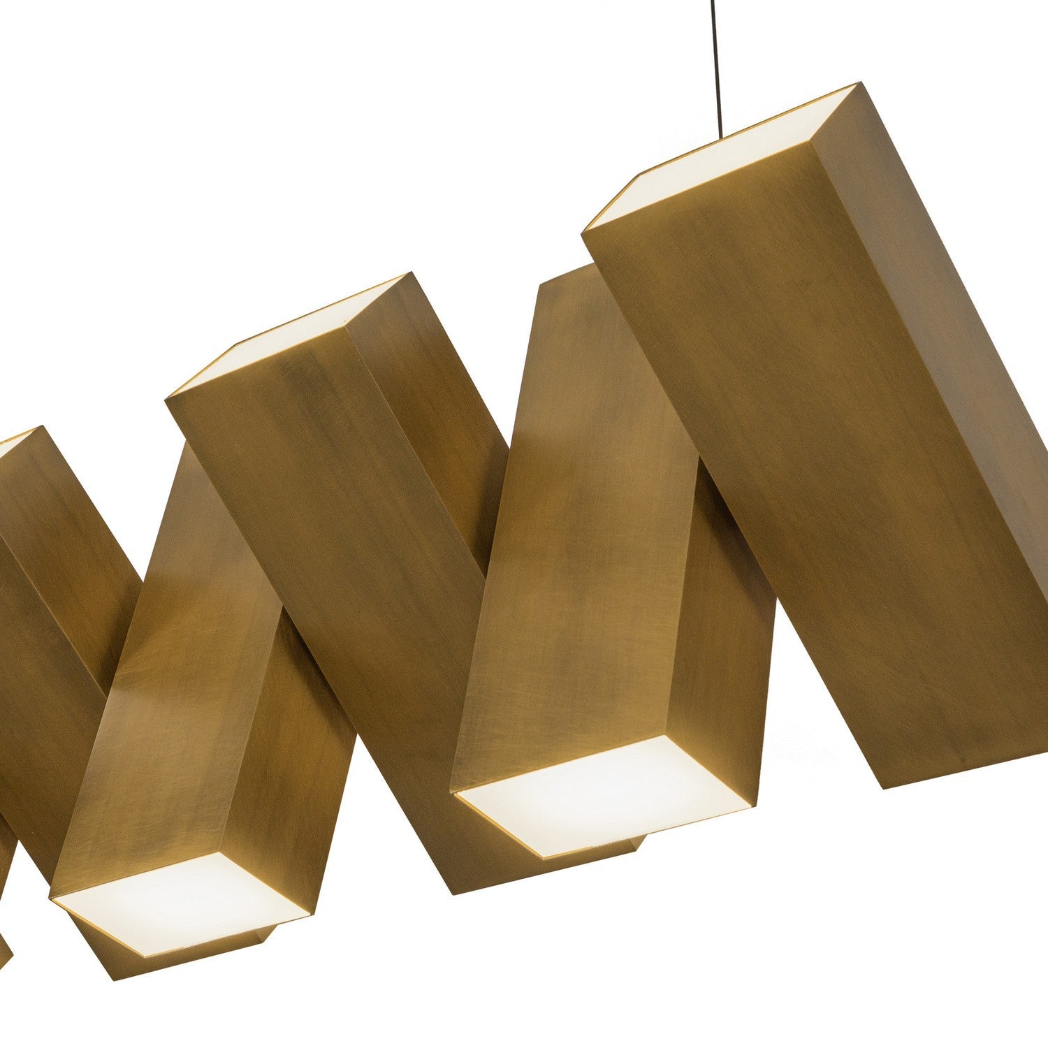Kuzco Lighting LED Linear Pendant from the Domino collection in Vintage Brass finish