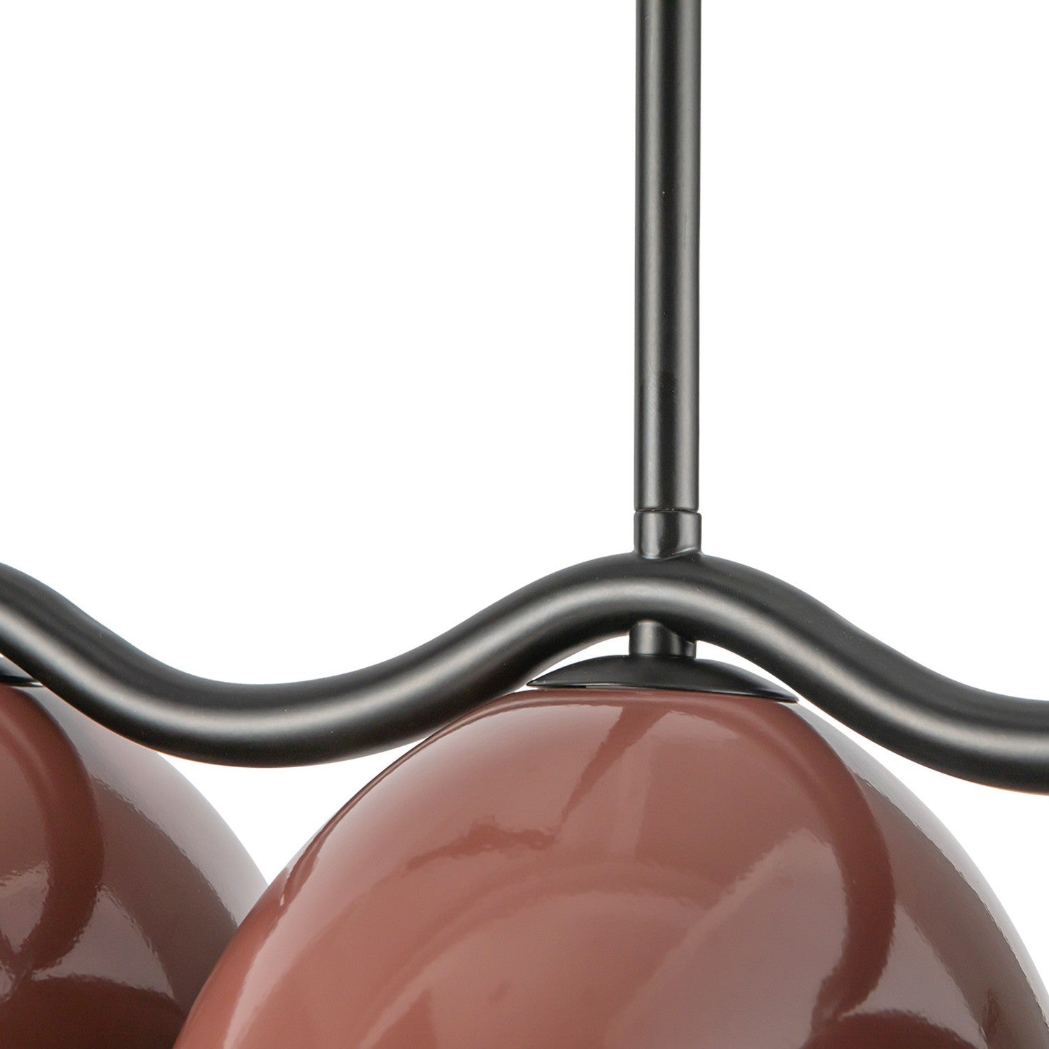 Kuzco Lighting Seven Light Linear Pendant from the Atlas collection in Black/Burgundy finish